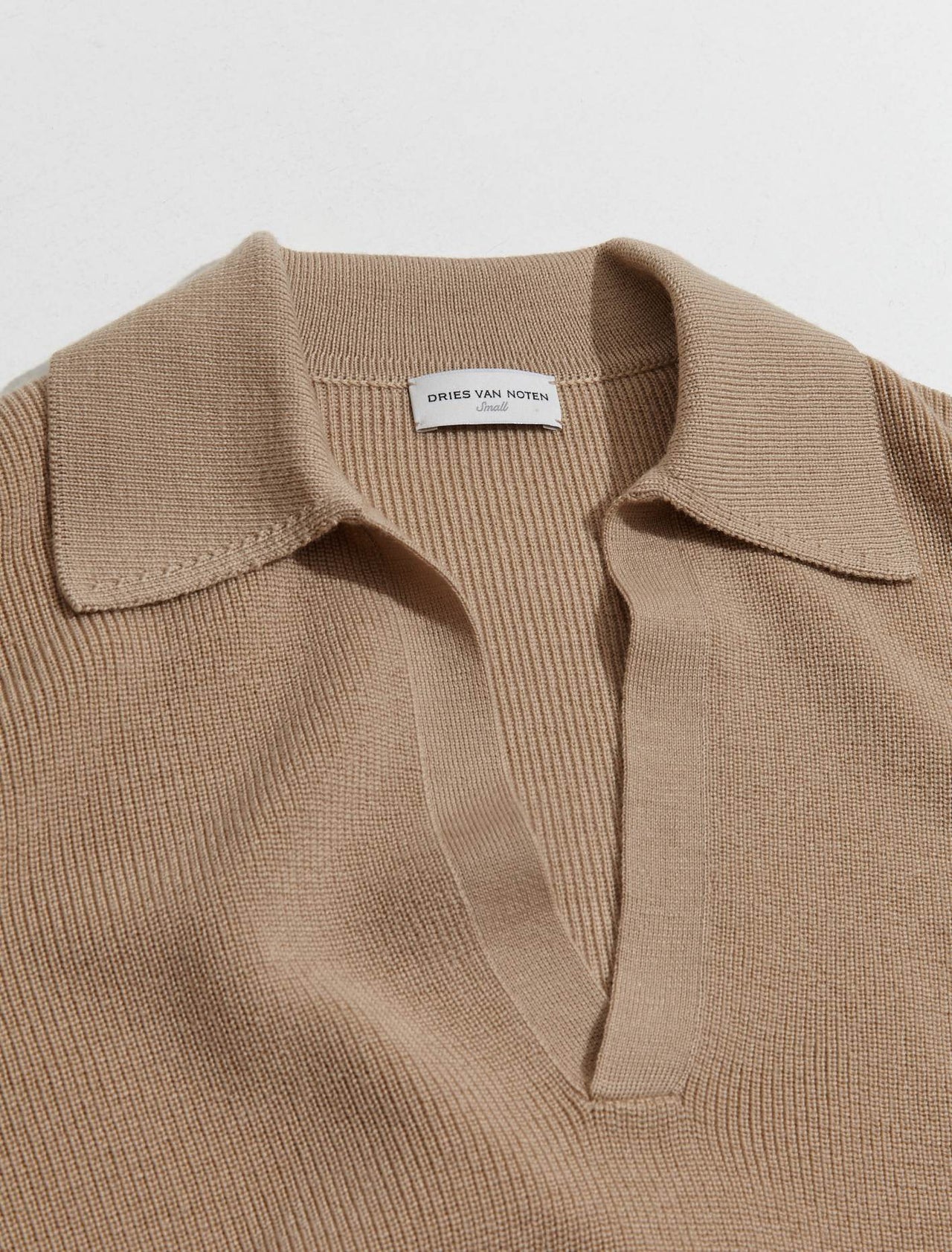 Merino Polo Shirt in Camel
