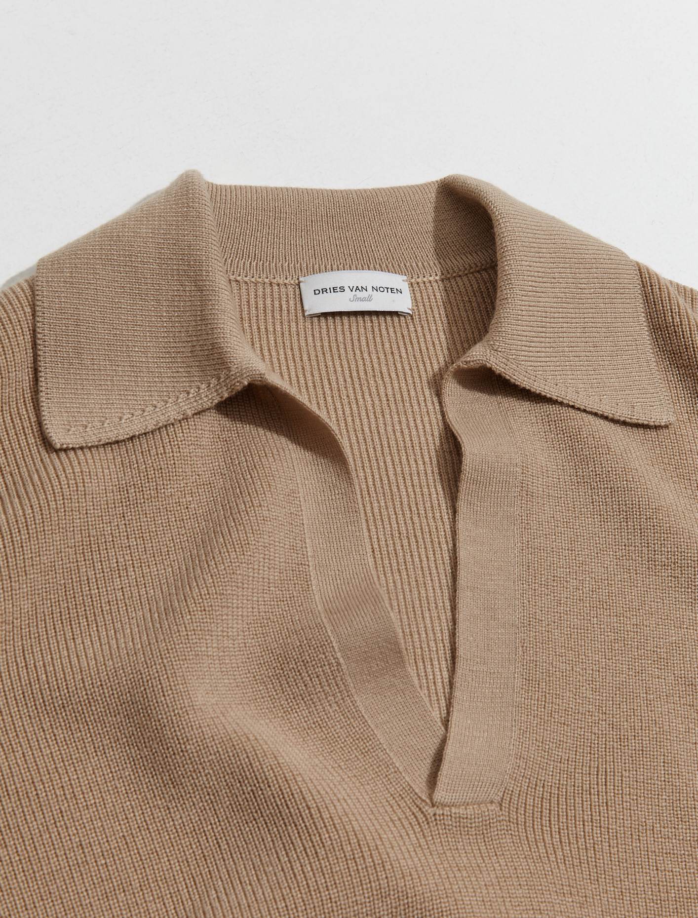 Merino Polo Shirt in Camel