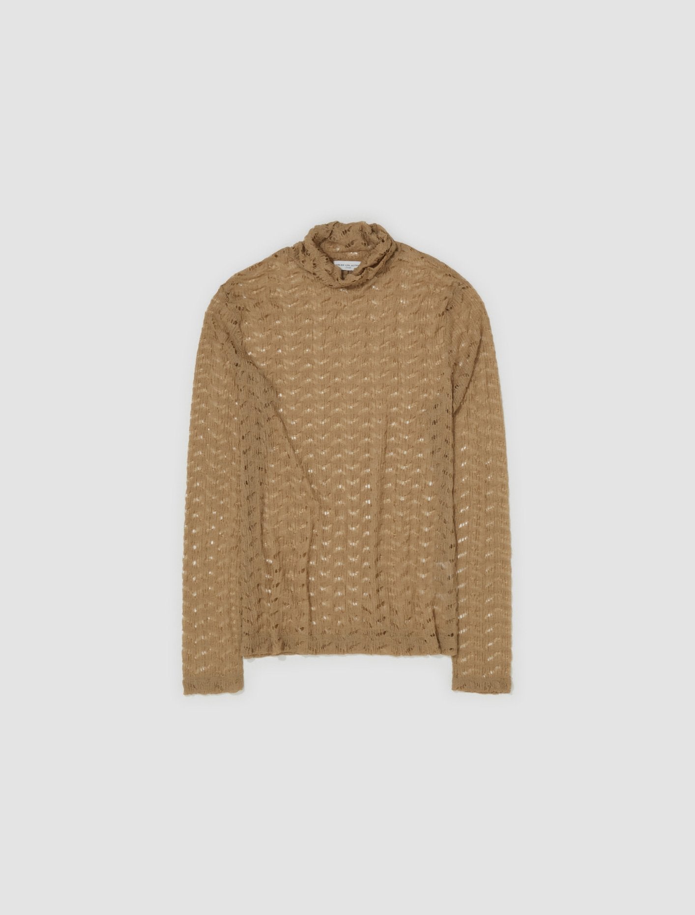 Tight Fit Long Sleeve T-Shirt in Beige