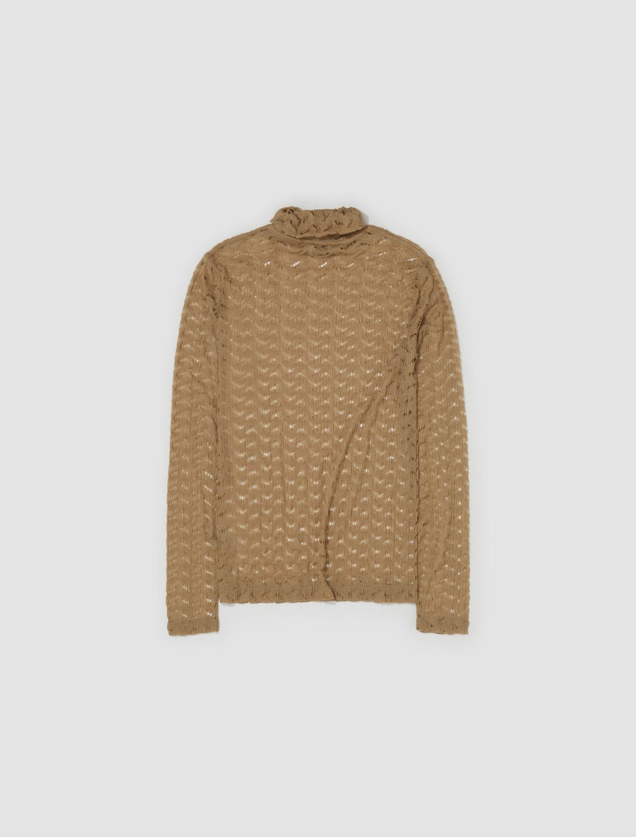 Tight Fit Long Sleeve T-Shirt in Beige