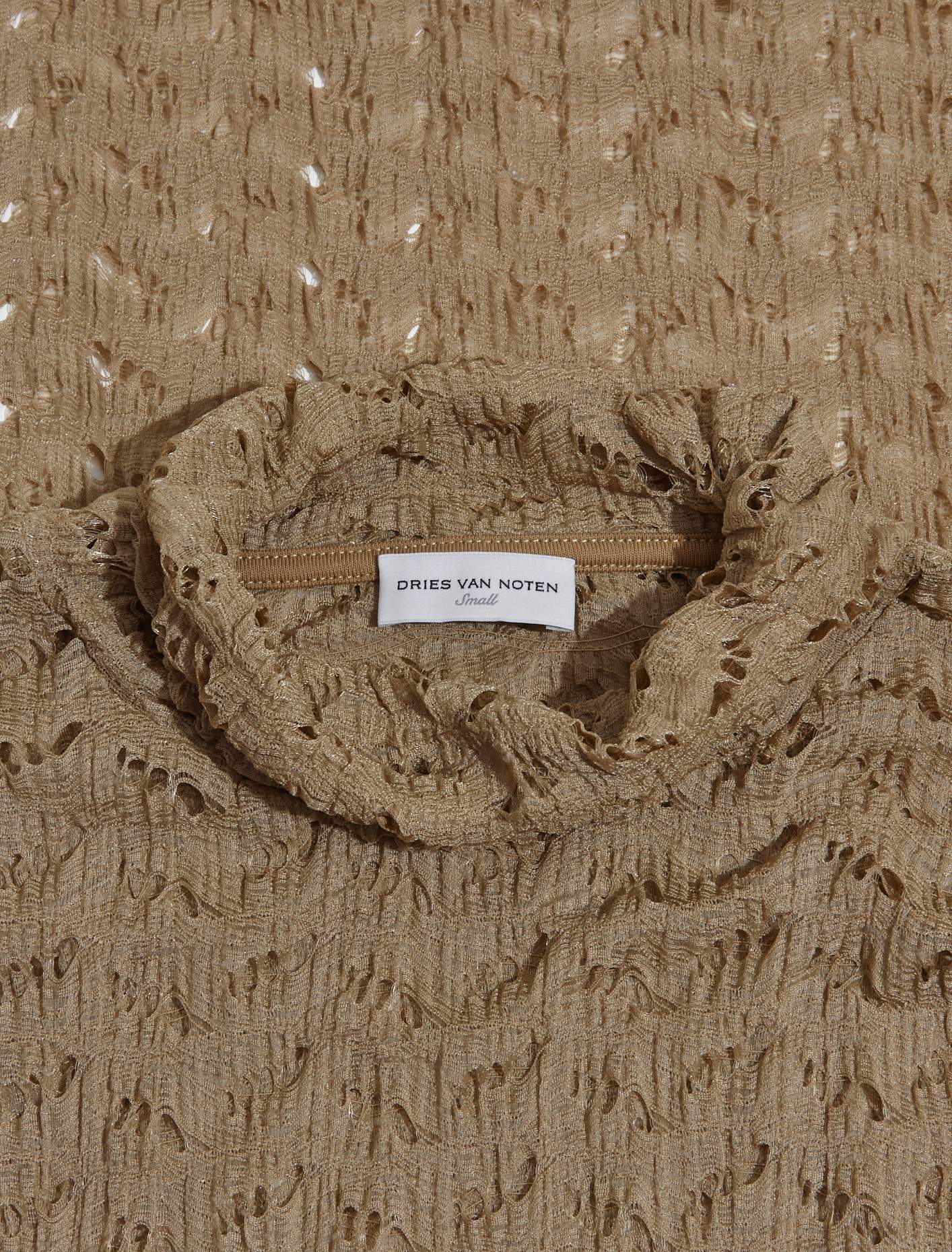 Tight Fit Long Sleeve T-Shirt in Beige