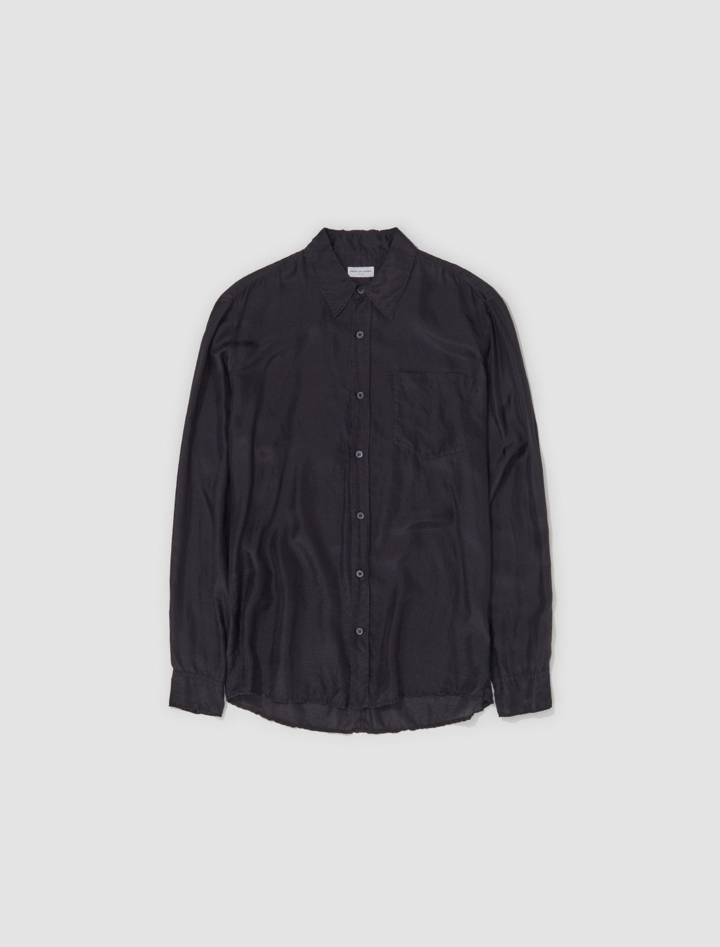 Garment Dyed Fitted Shirt in Black