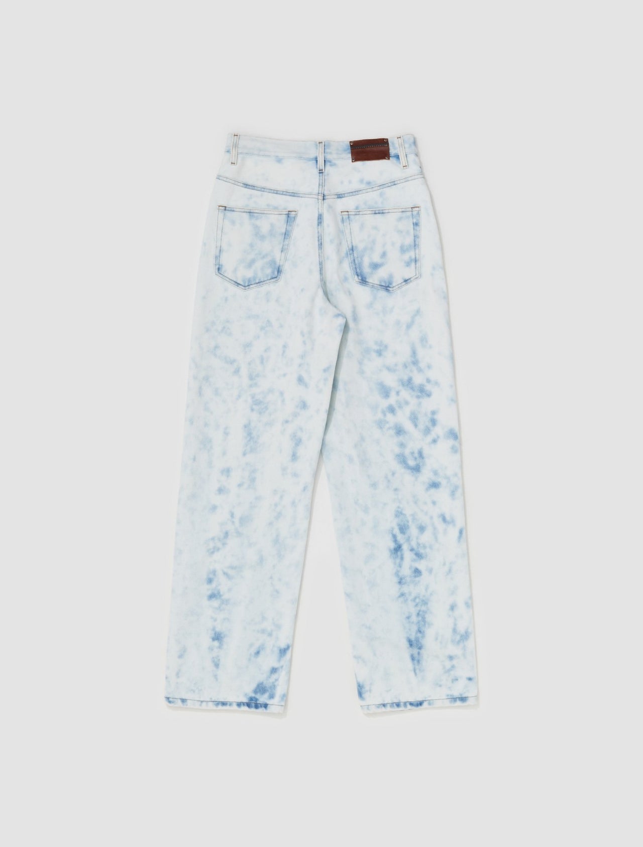 Loose Fit Straight Leg Denim Pants in Light Blue