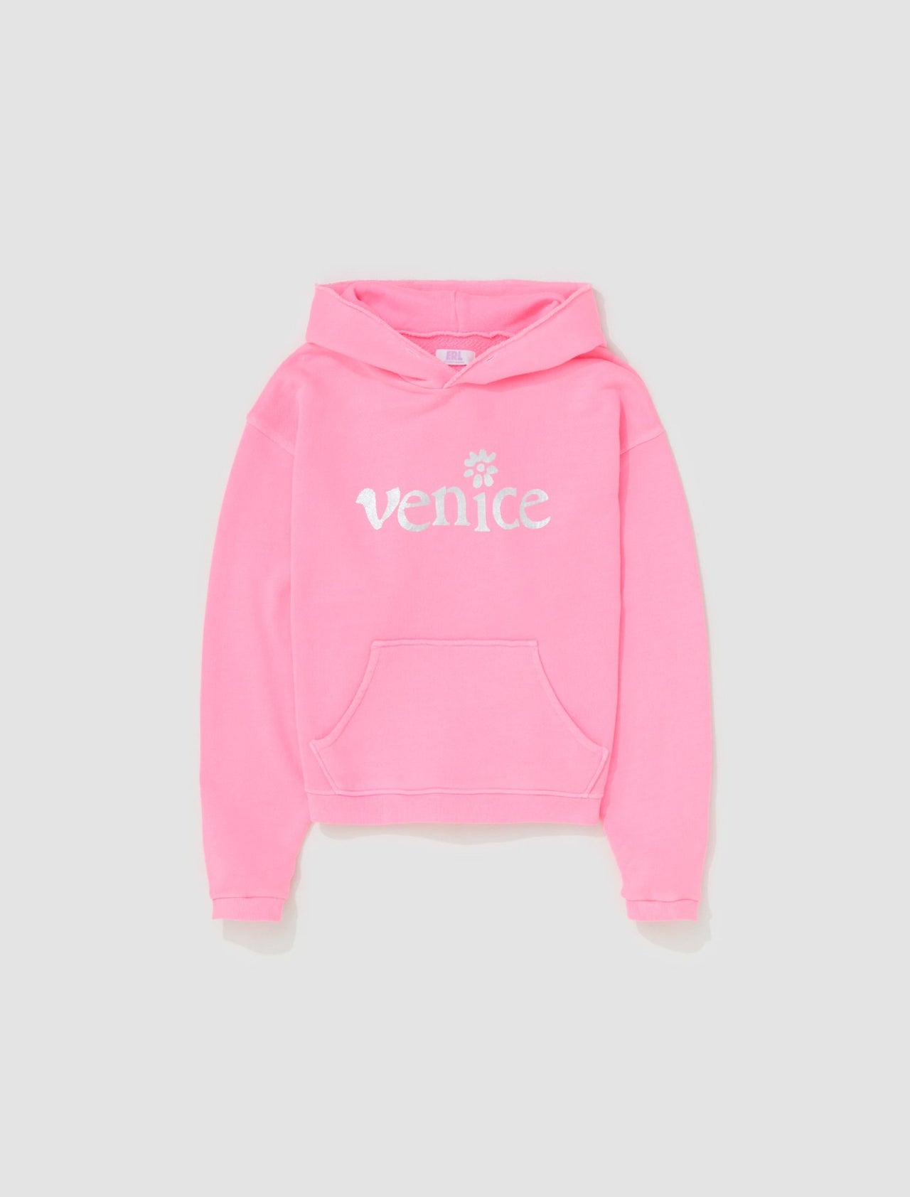 Silver Printed Venice Hoodie in Pink