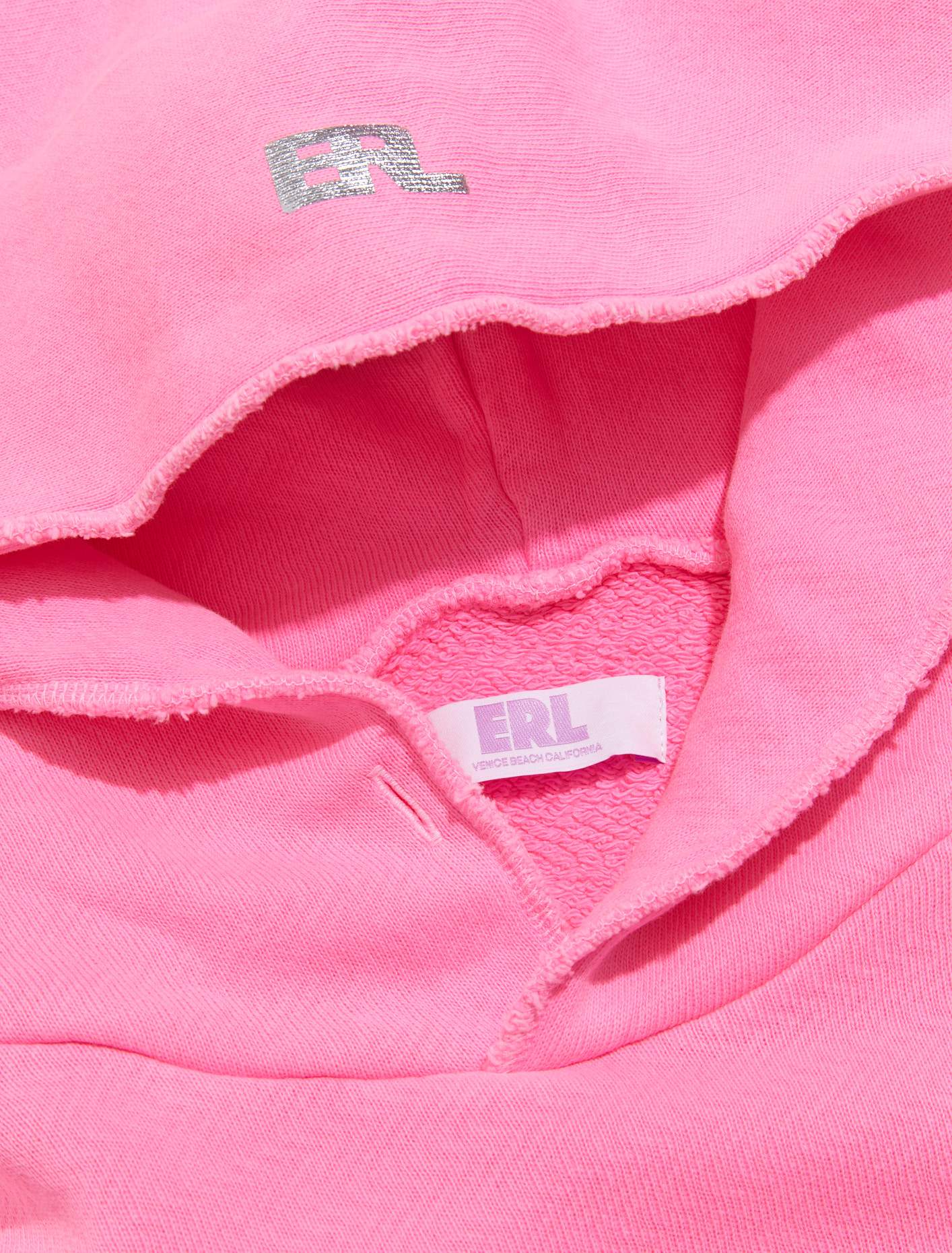 Silver Printed Venice Hoodie in Pink