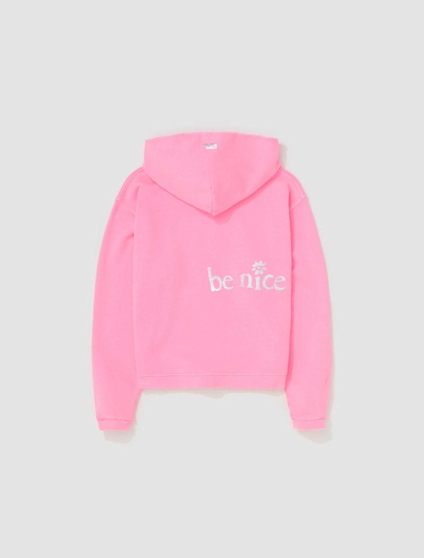 Silver Printed Venice Hoodie in Pink