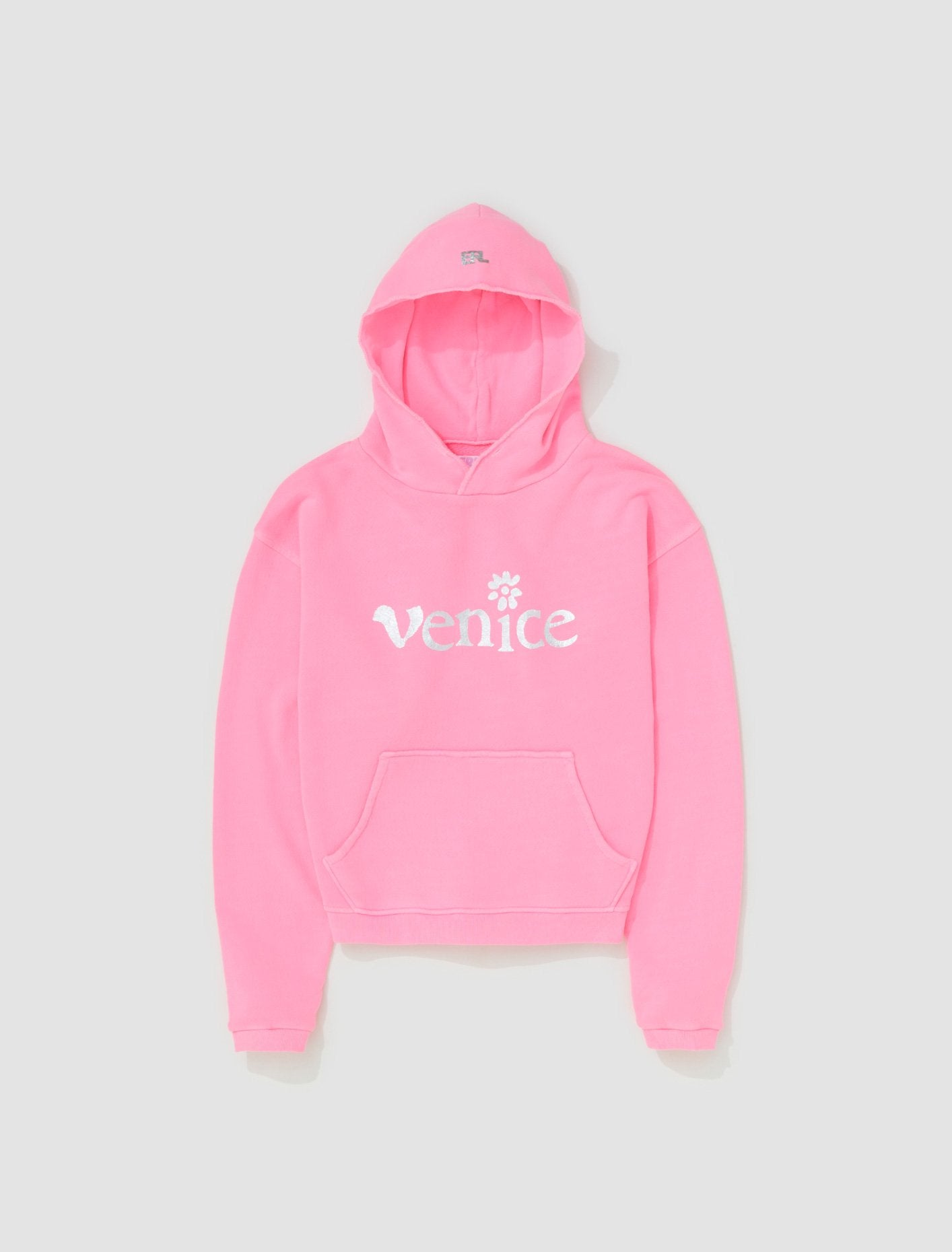 Silver Printed Venice Hoodie in Pink