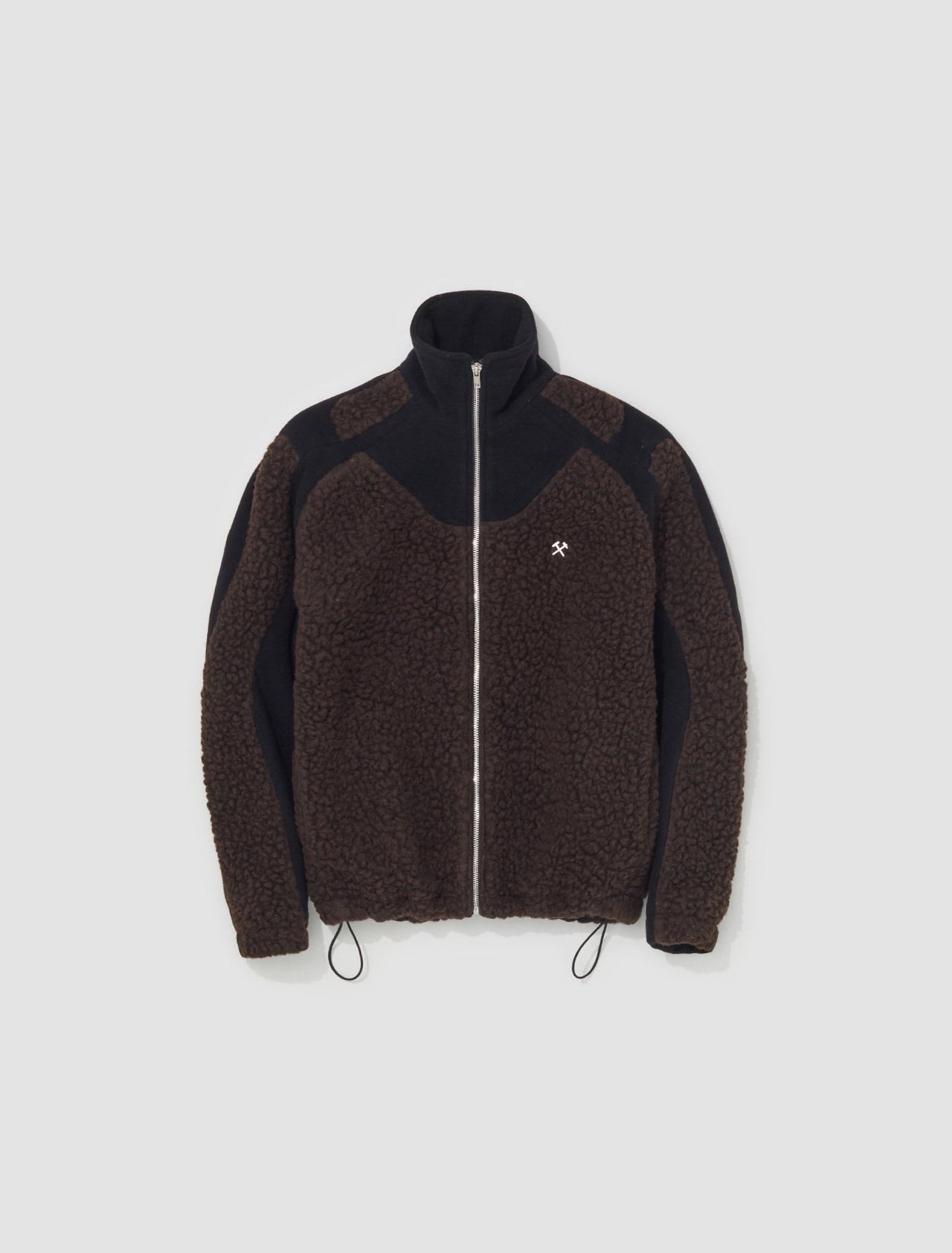 Two-Tone Fleece Jacket in Black & Brown