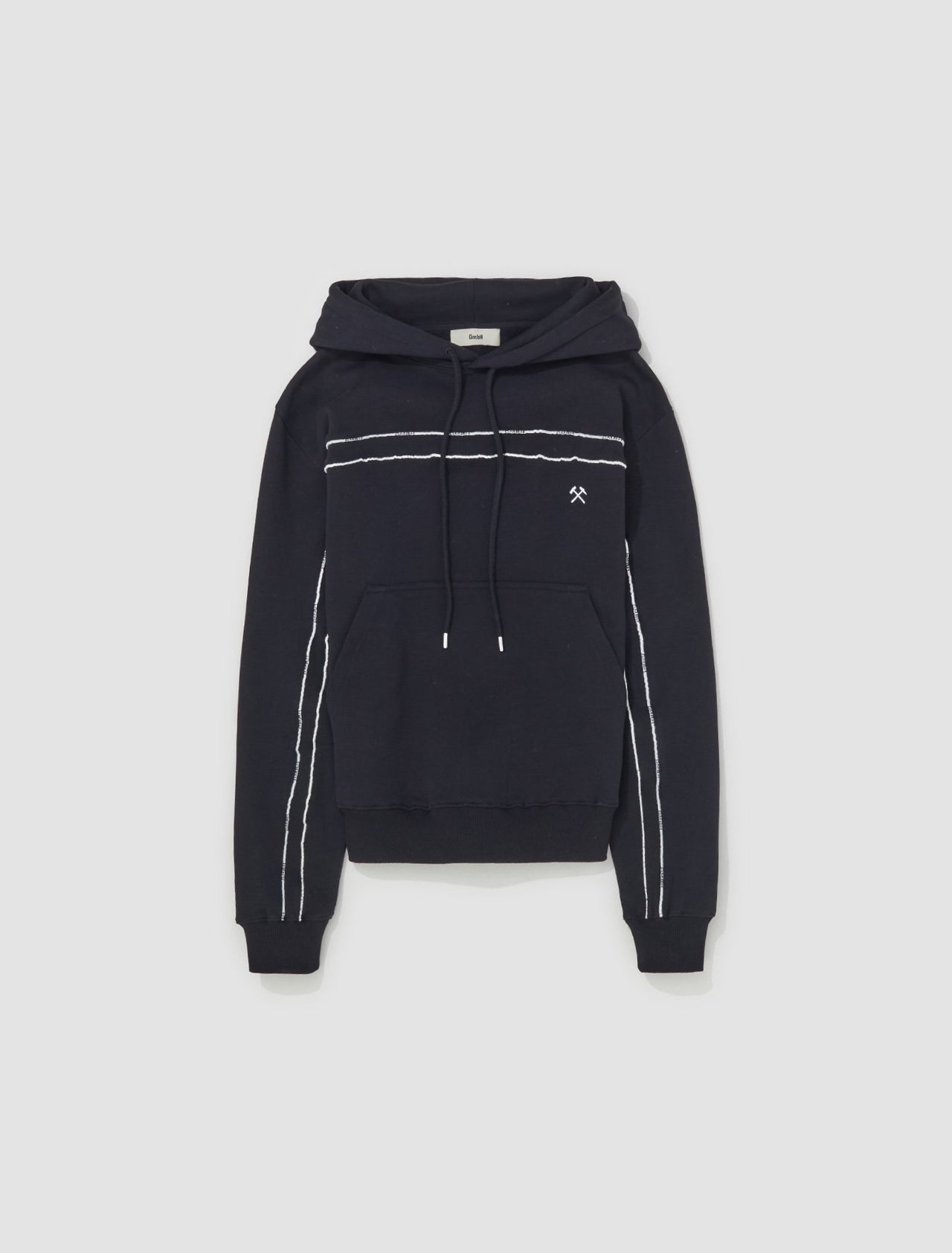 Hoodie with Piping in Black