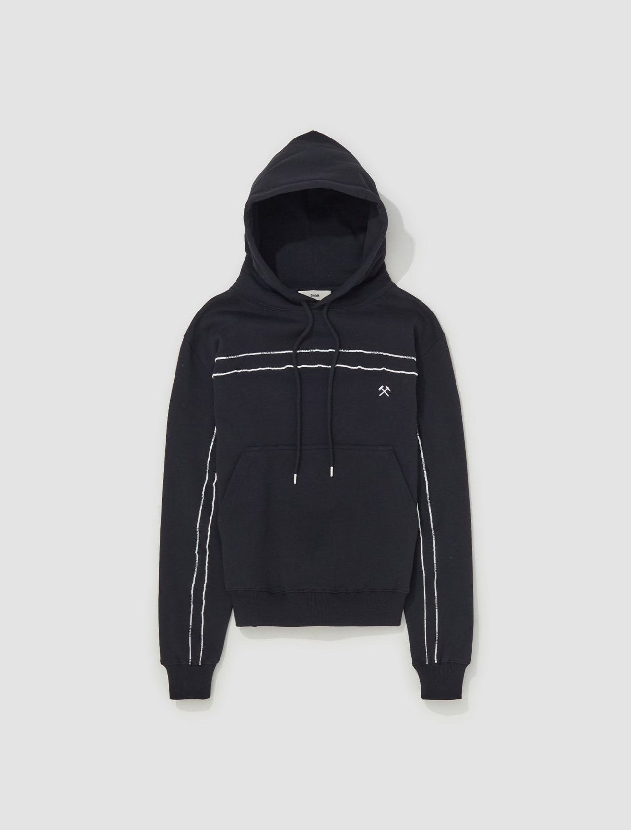 Hoodie with Piping in Black