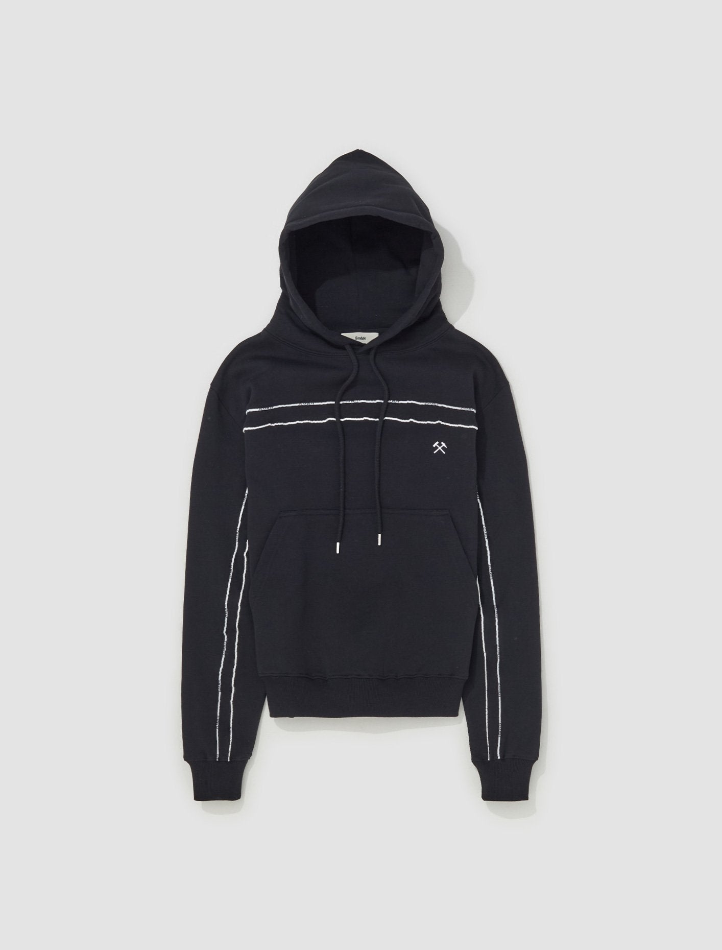 Hoodie with Piping in Black