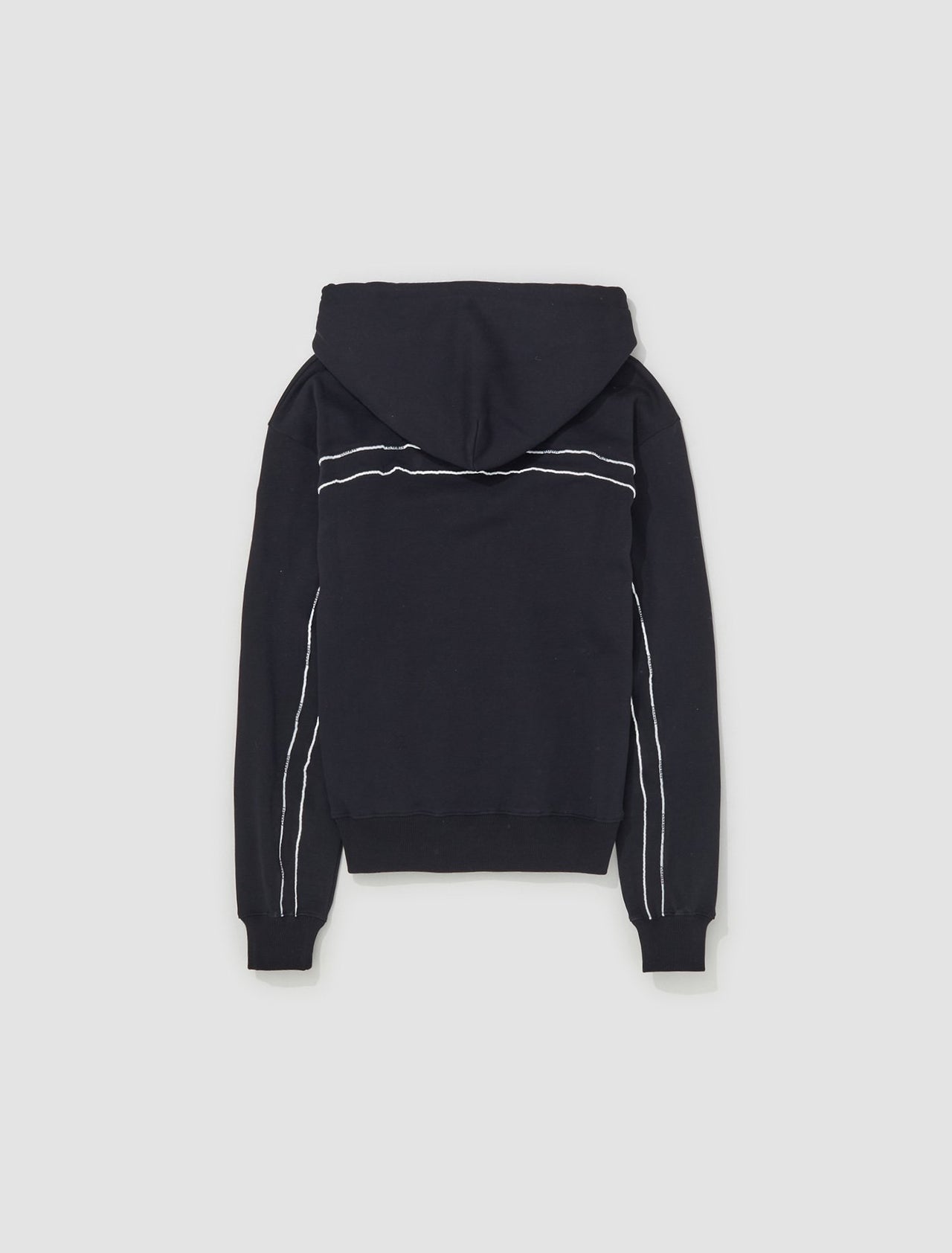 Hoodie with Piping in Black