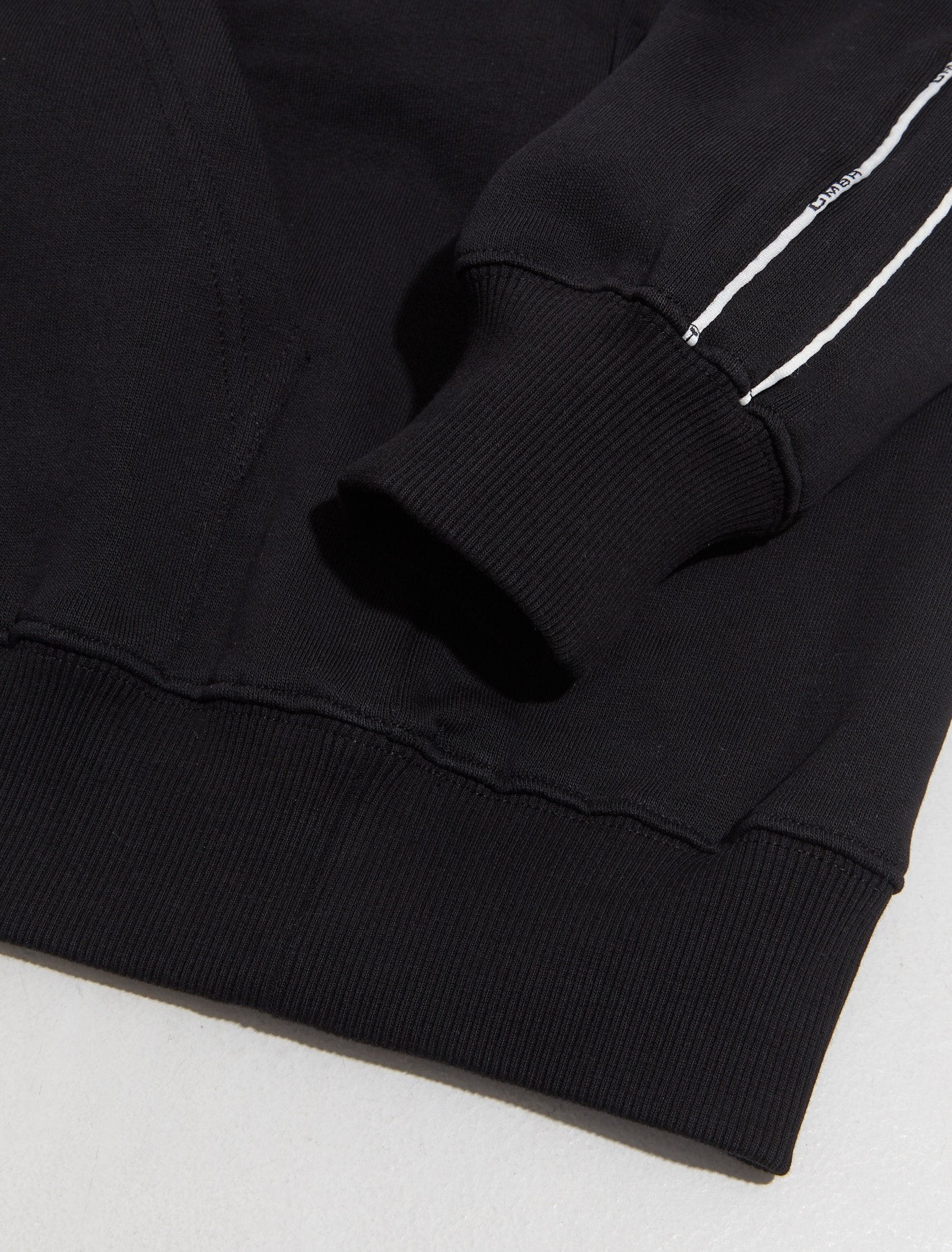 Hoodie with Piping in Black