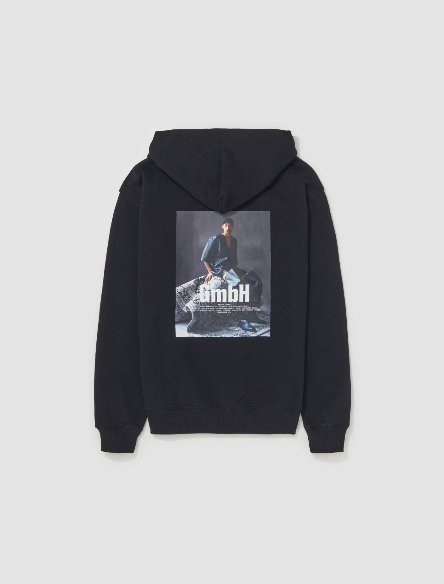 Hoodie with Photographic Print in Black