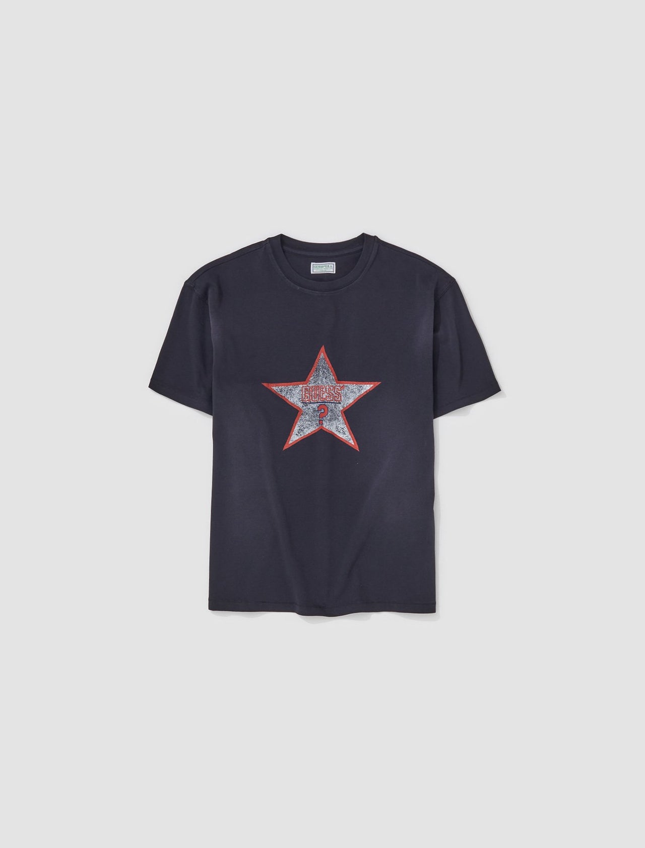 Distressed Star T-Shirt in Black Multi