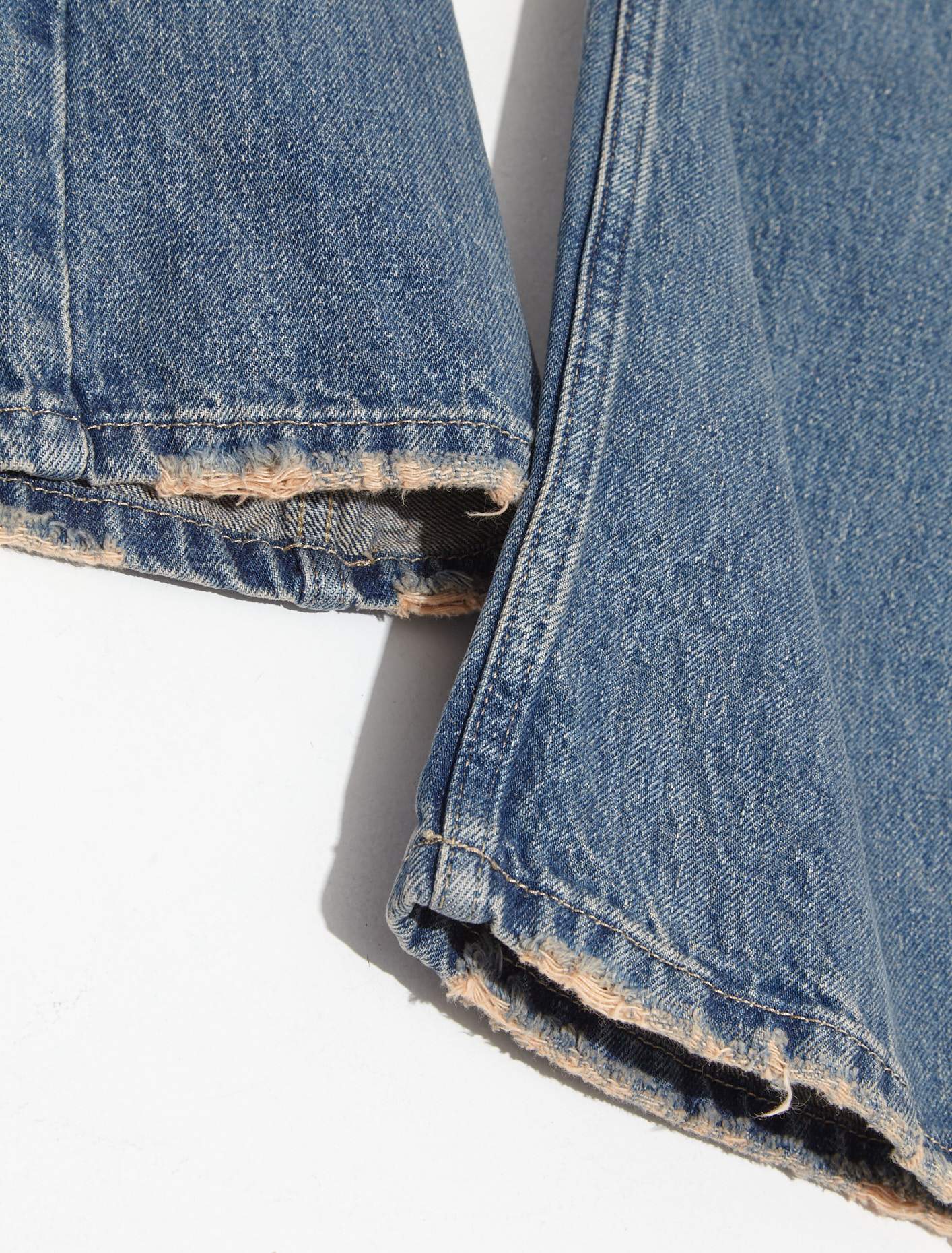 Stained Denim Flare Pants in Stained Wash