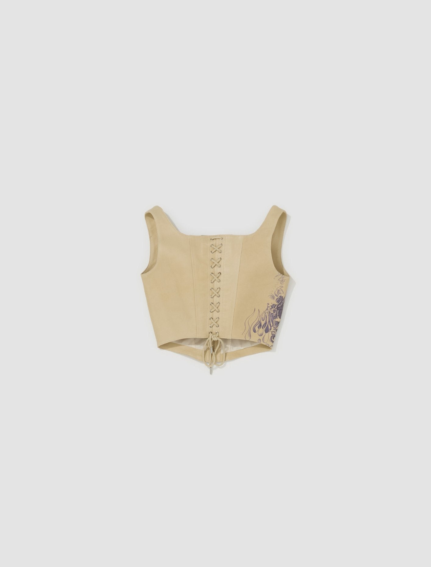 Tattoo Printed Bustier in Nude & Navy