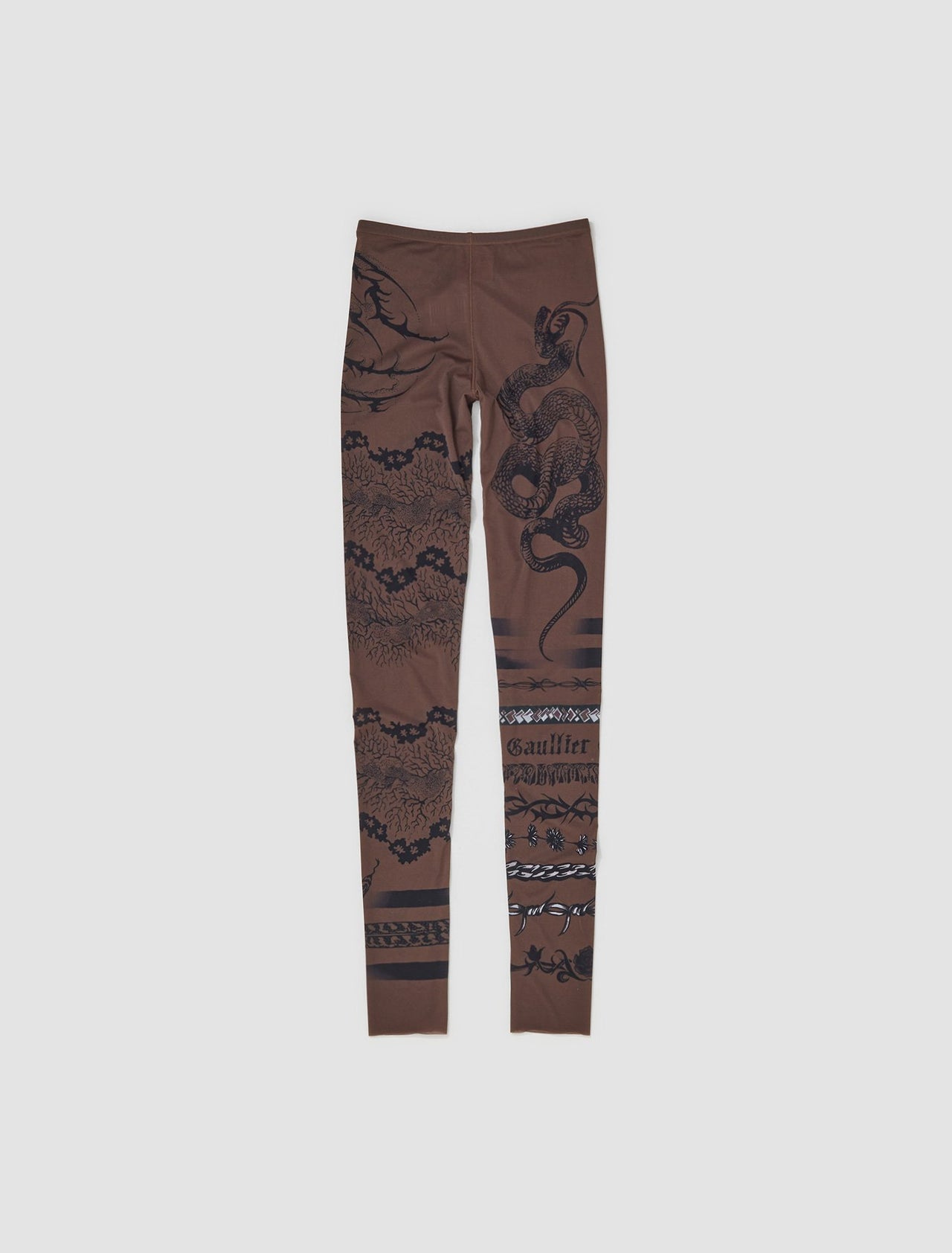 x KNWLS Trompe L'oeil Tattoo Printed Leggings in Ebene & Grey