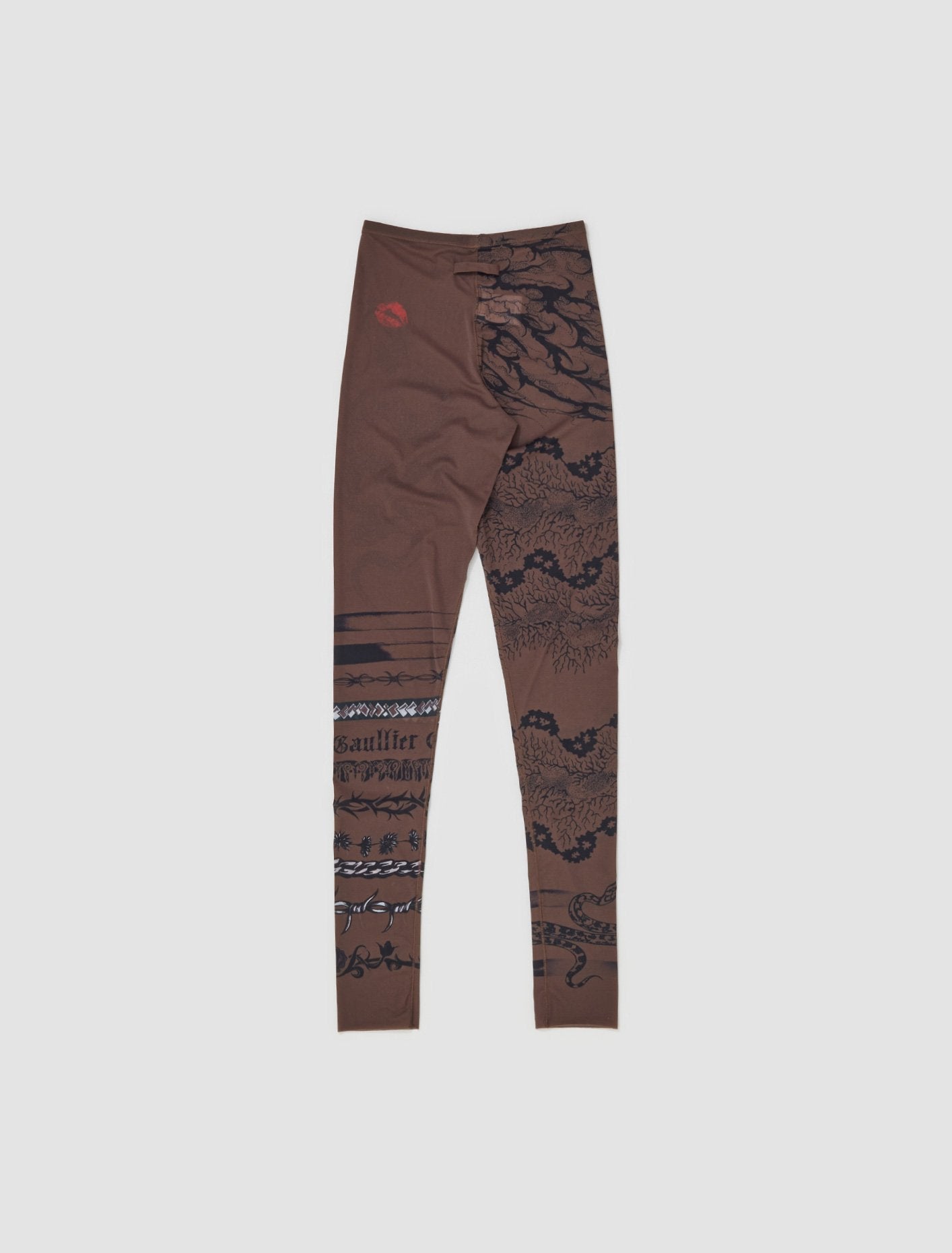 x KNWLS Trompe L'oeil Tattoo Printed Leggings in Ebene & Grey