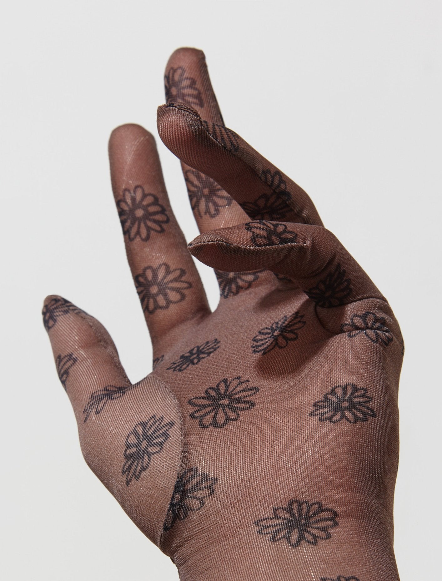 x KNWLS Trompe L'oeil Tattoo Printed Longsleeve Gloves in Ebene & Grey