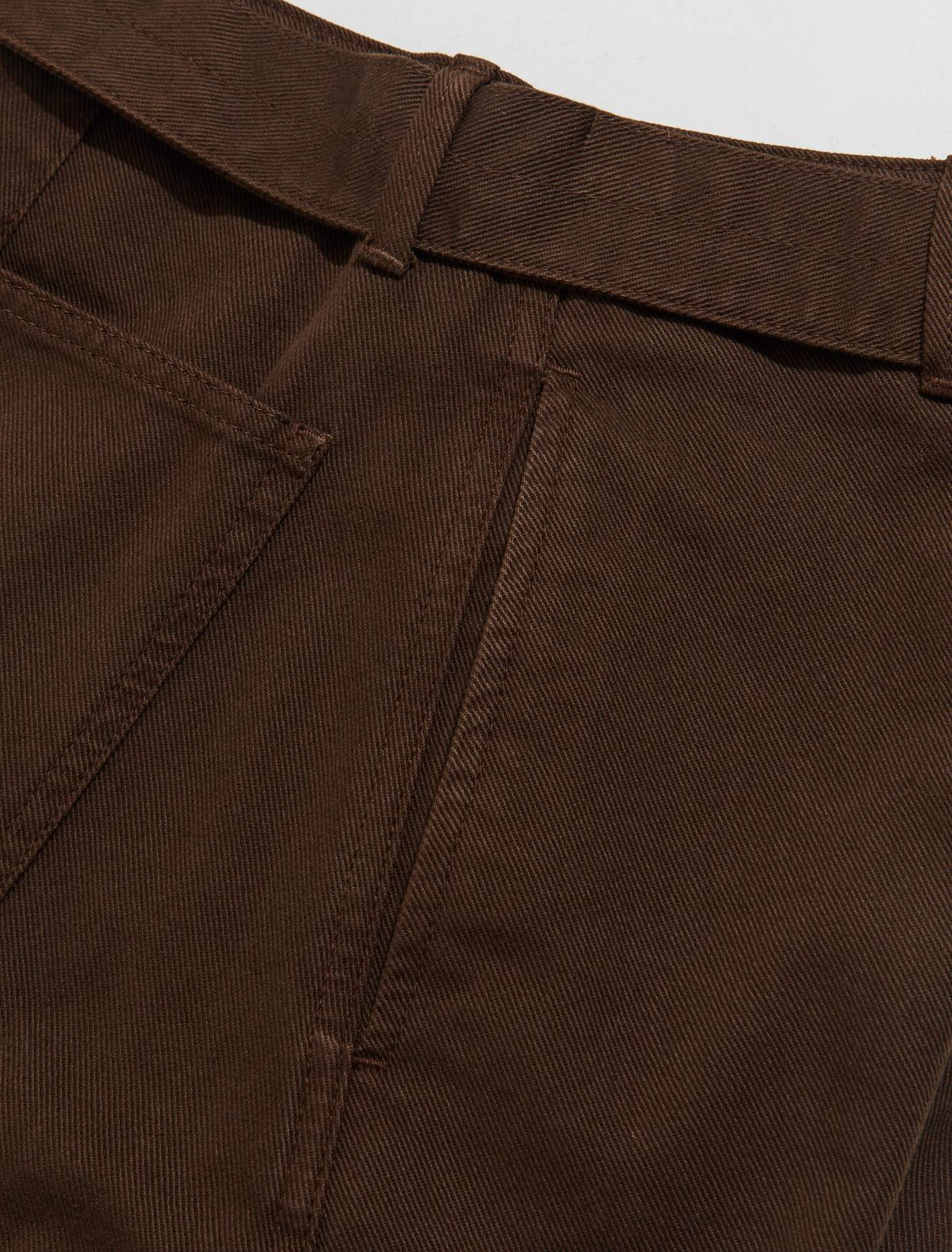 Twisted Belted Pants in Espresso