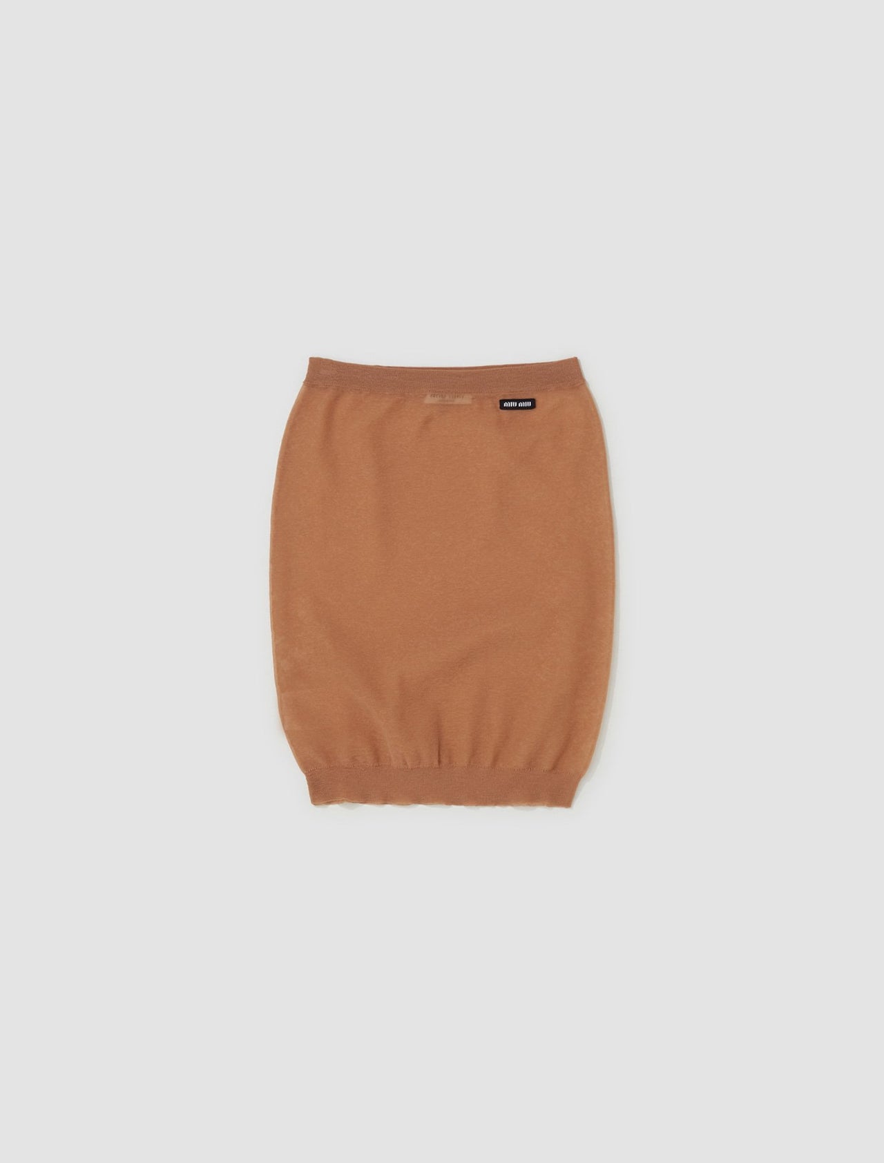 Knit Nylon Skirt in Camel