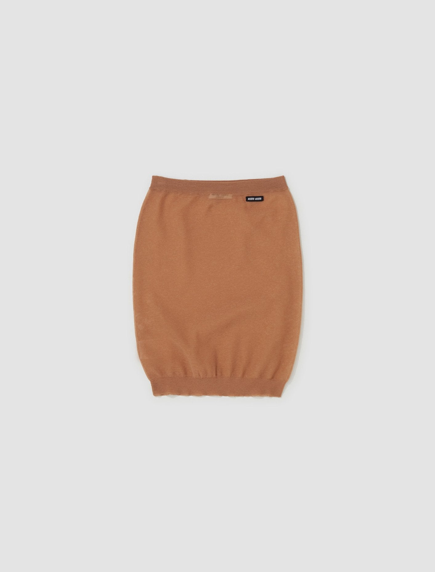 Knit Nylon Skirt in Camel