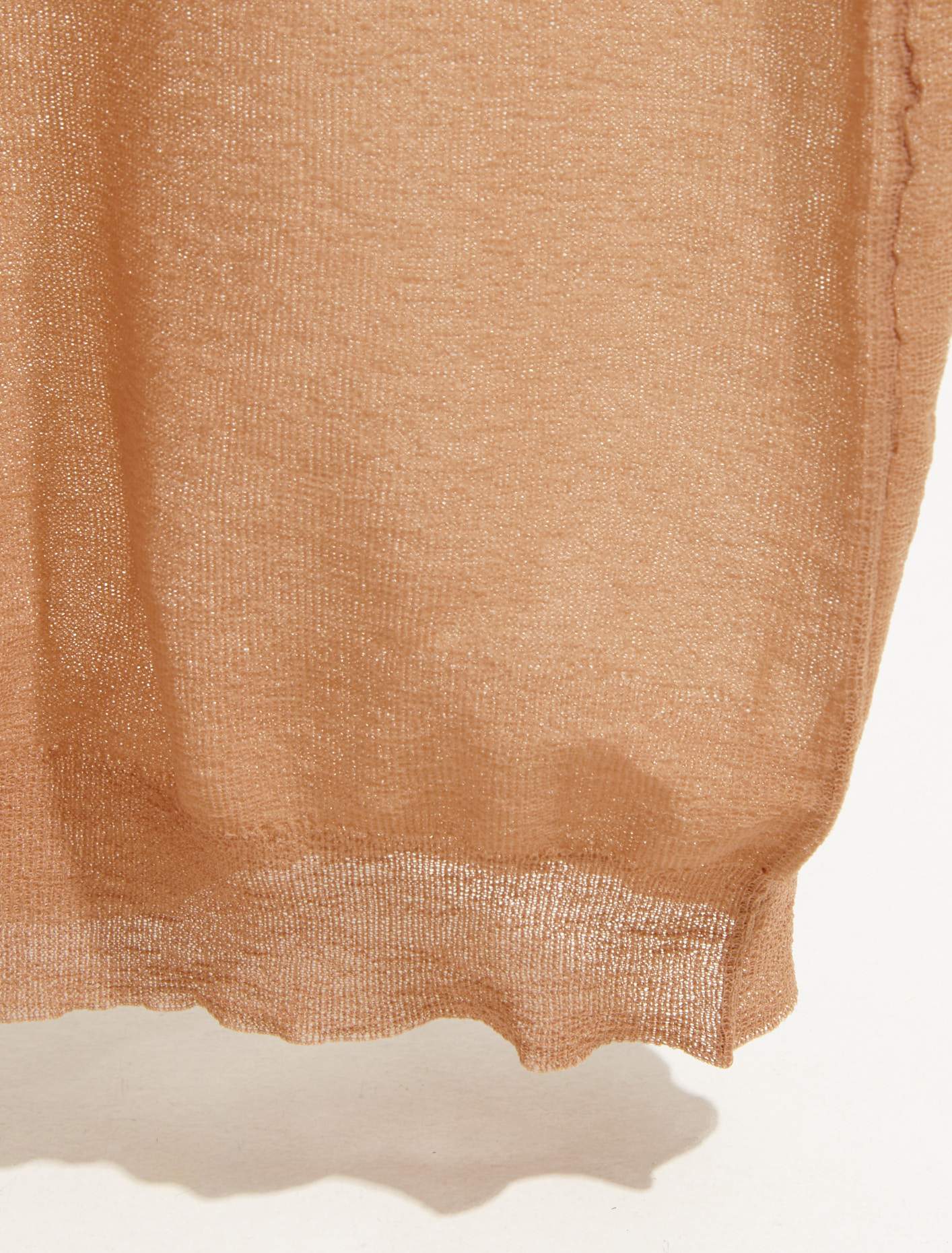 Knit Nylon Skirt in Camel