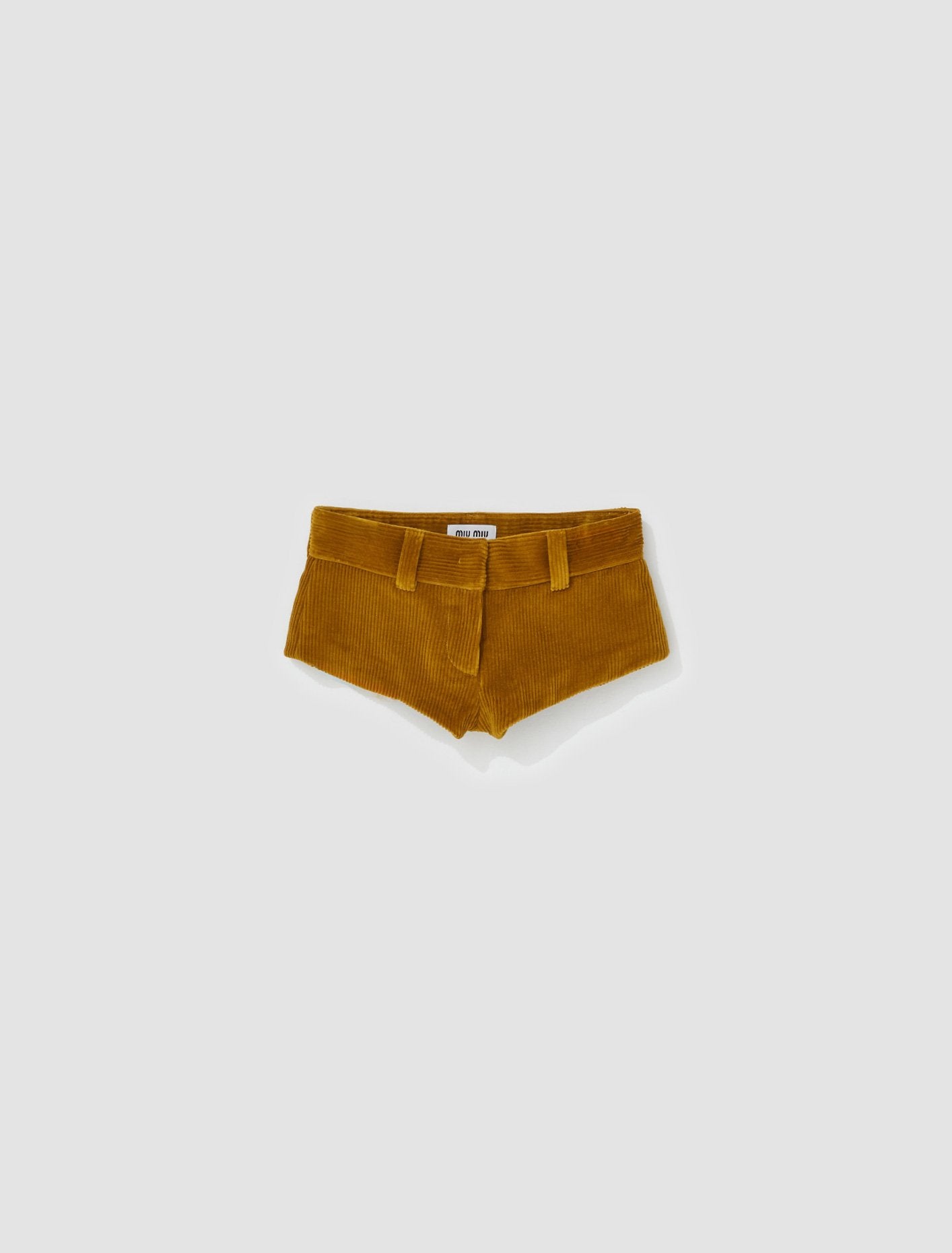 Corduroy Mini Shorts in Ochre