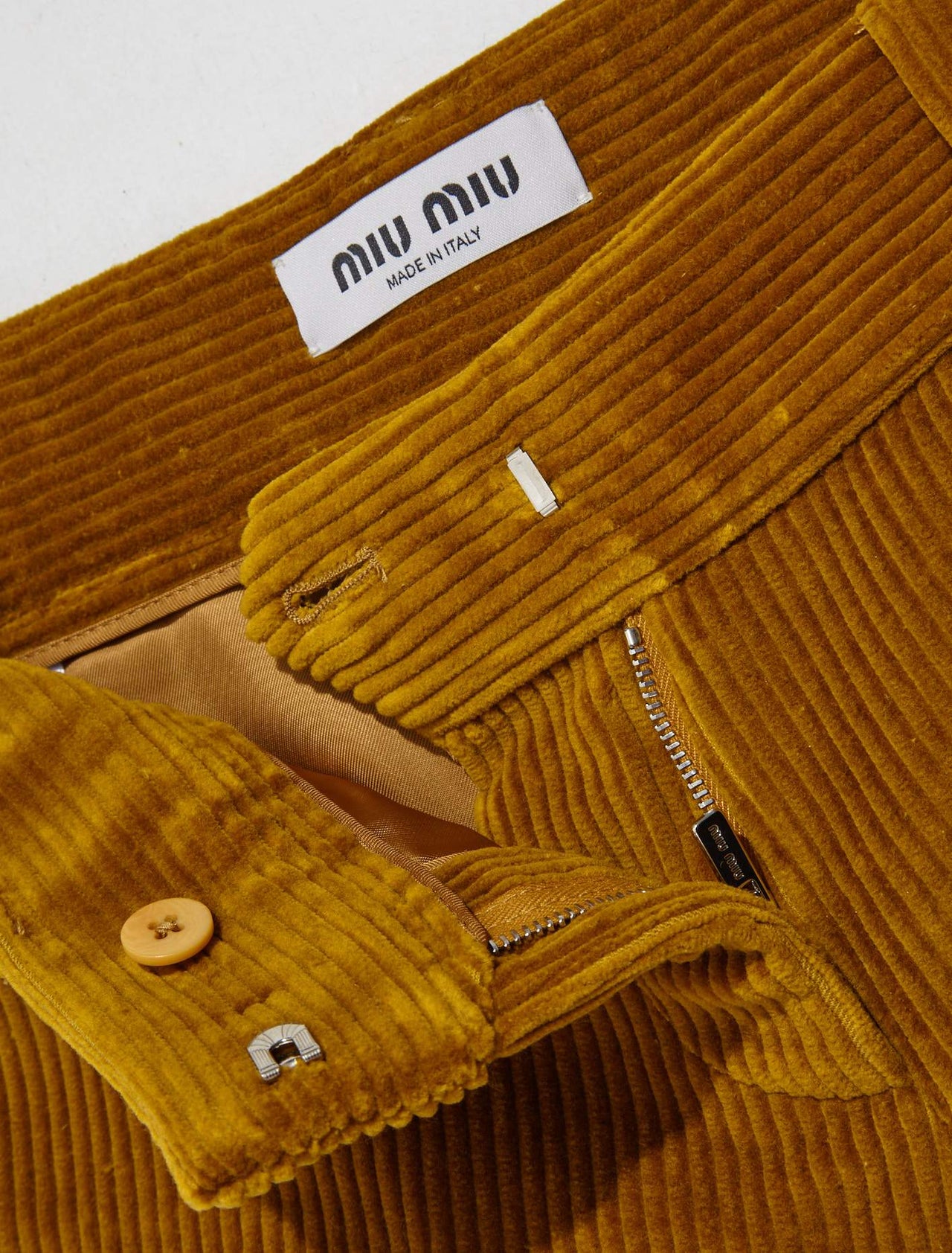 Corduroy Mini Shorts in Ochre