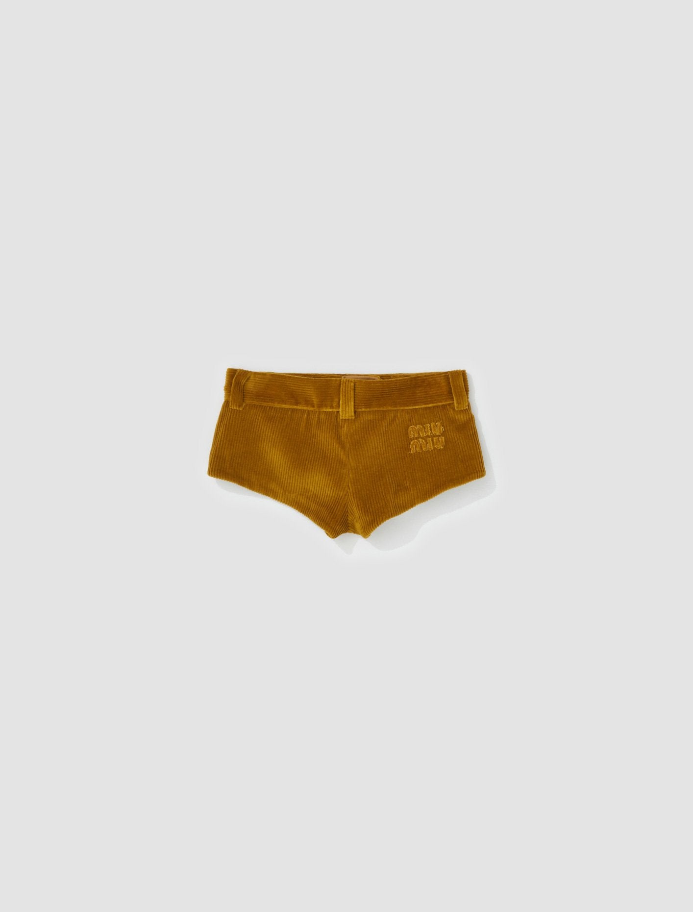 Corduroy Mini Shorts in Ochre