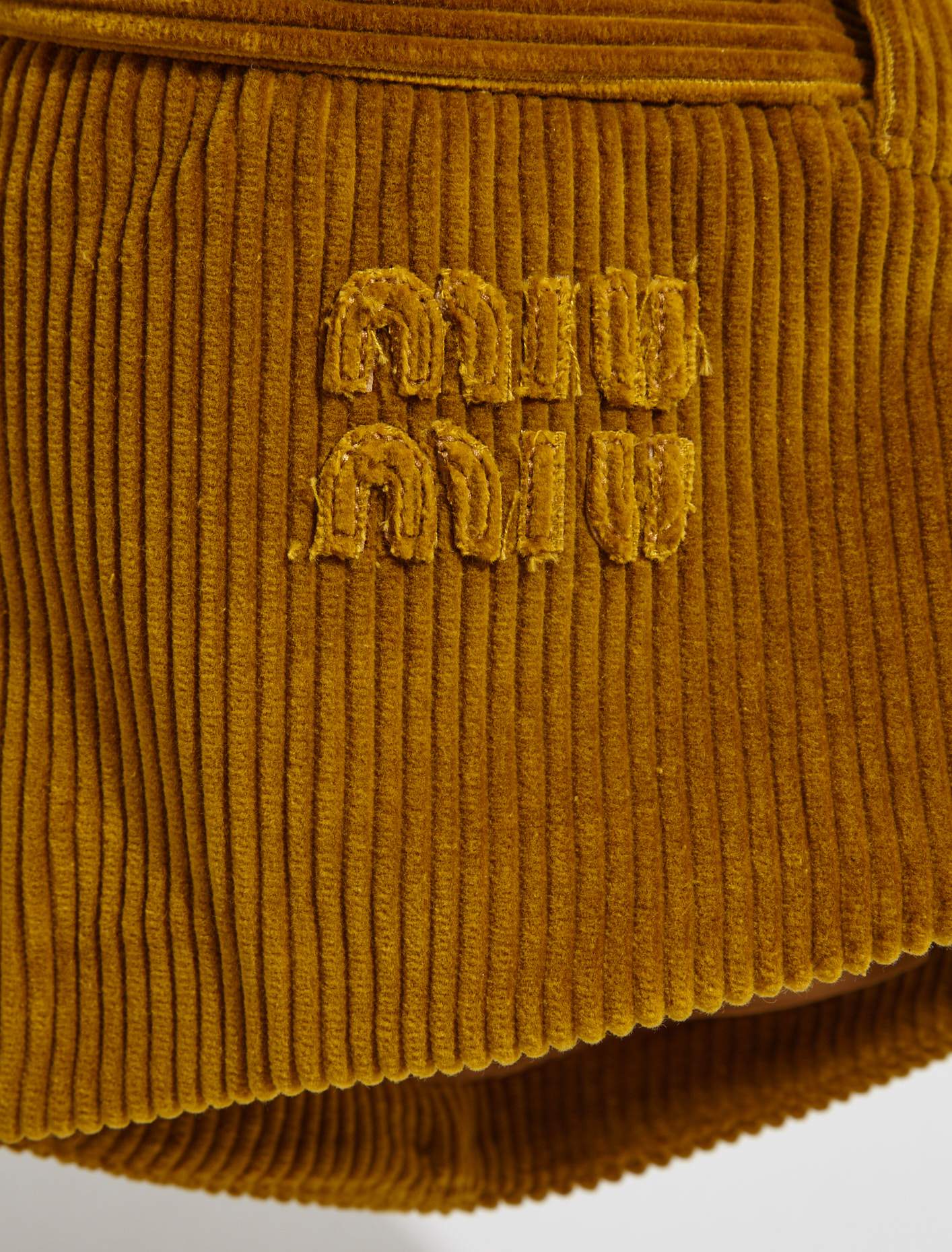 Corduroy Mini Shorts in Ochre