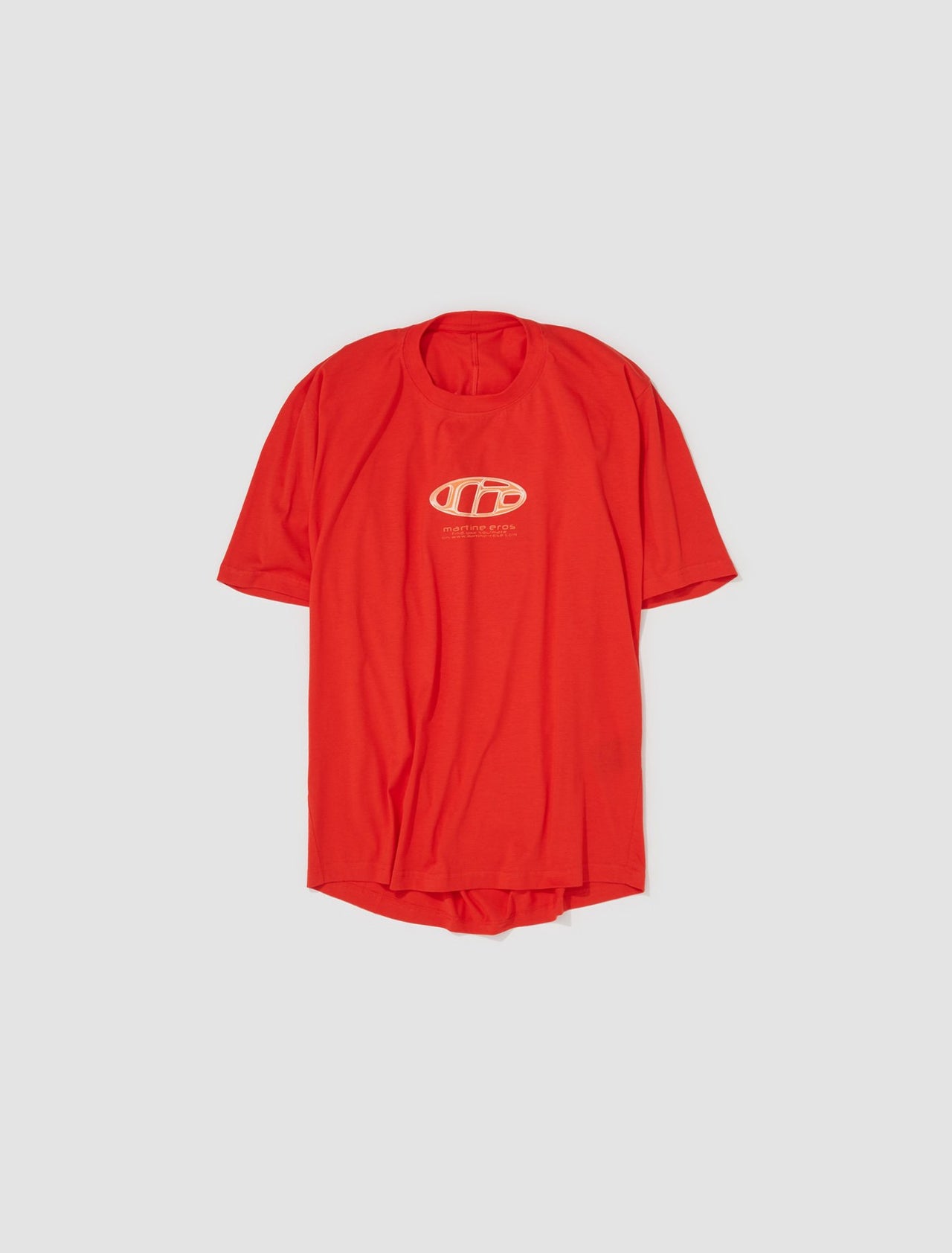 Pulled Neck T-Shirt in Red