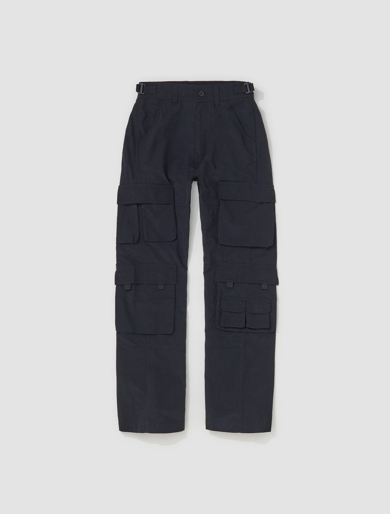 Twist Seam Cargo Trousers in Black