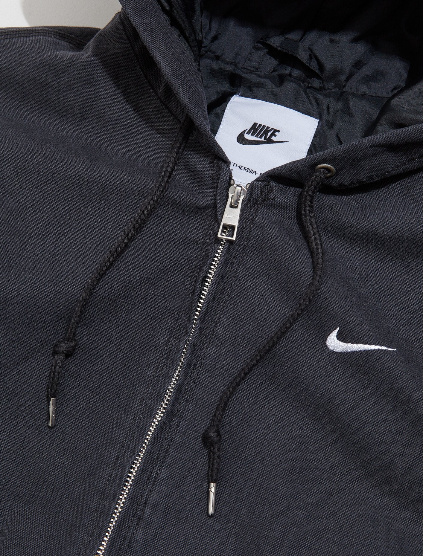 Padded Hooded Jacket in Off-Noir
