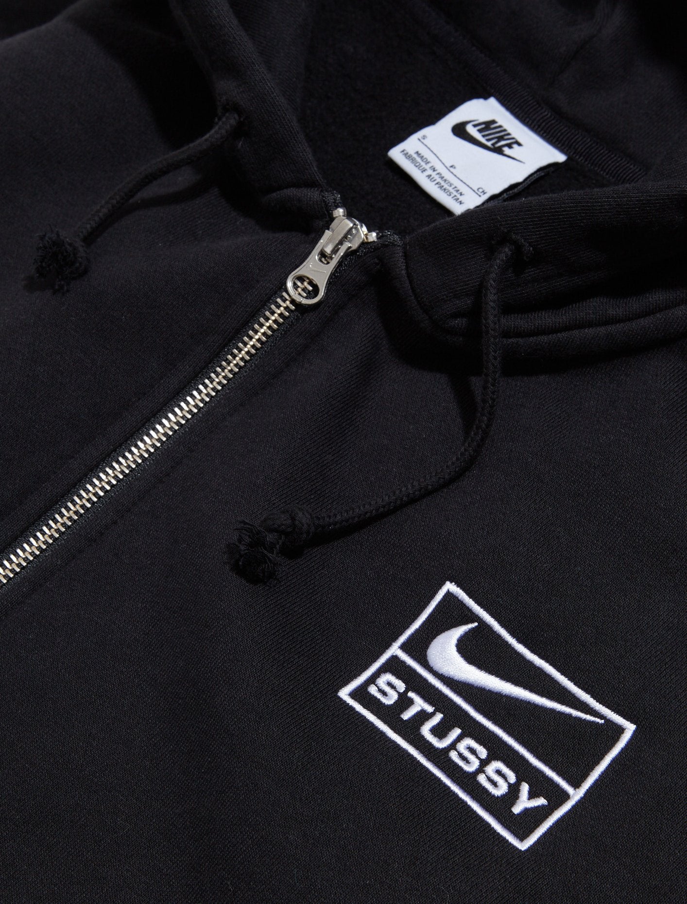 x Stüssy Full-Zip Fleece Hoodie in Black