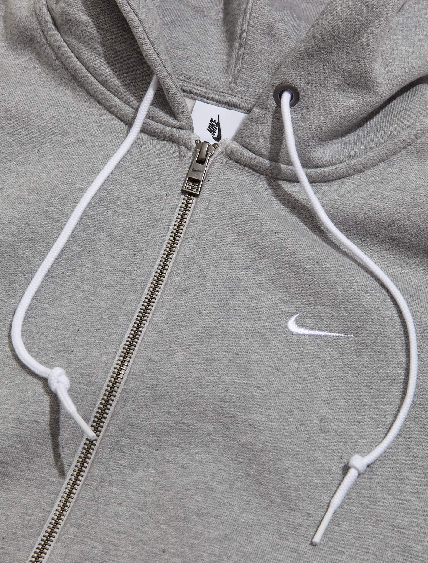 Solo Swoosh Full-Zip Hoodie in Grey Heather