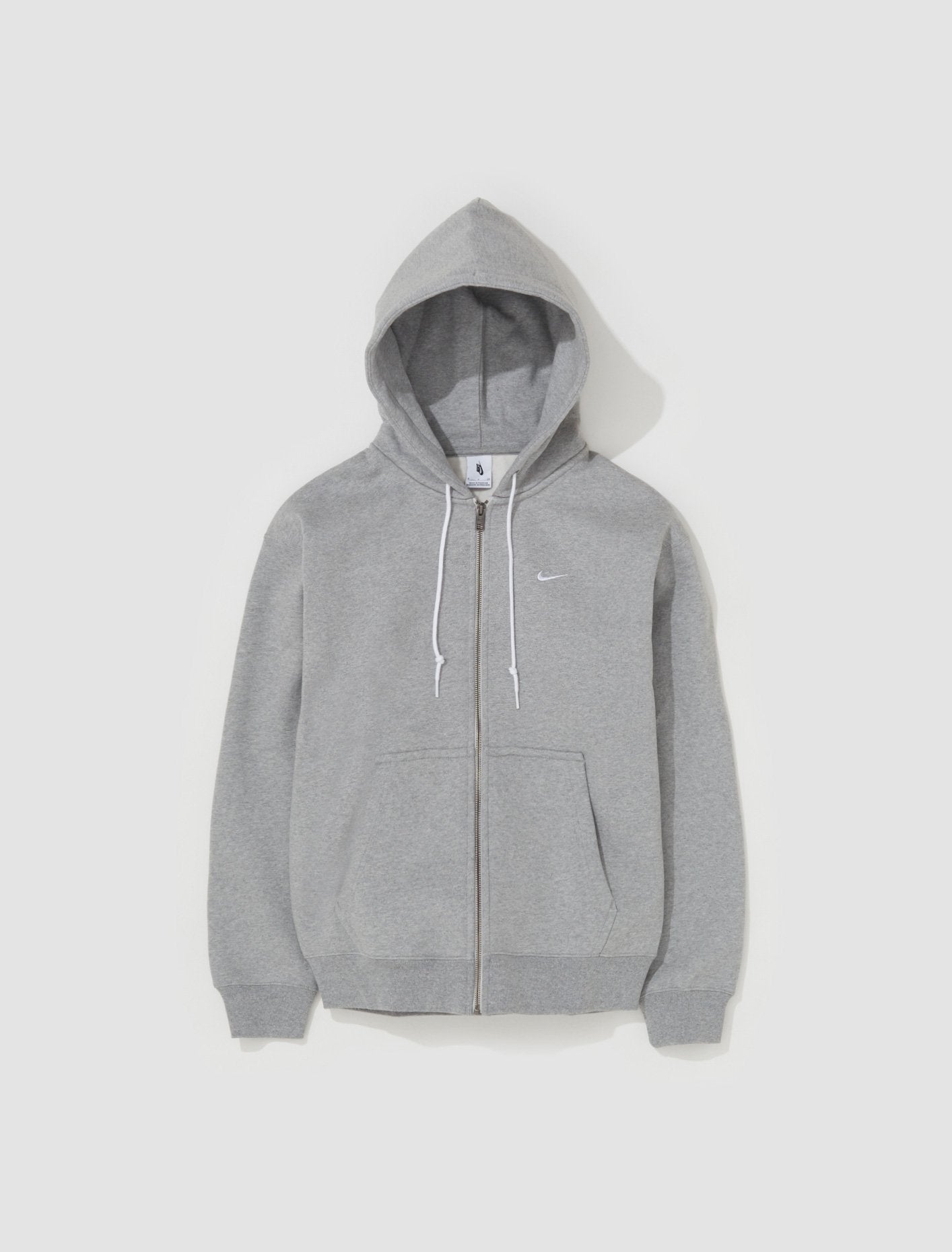 Solo Swoosh Full-Zip Hoodie in Grey Heather