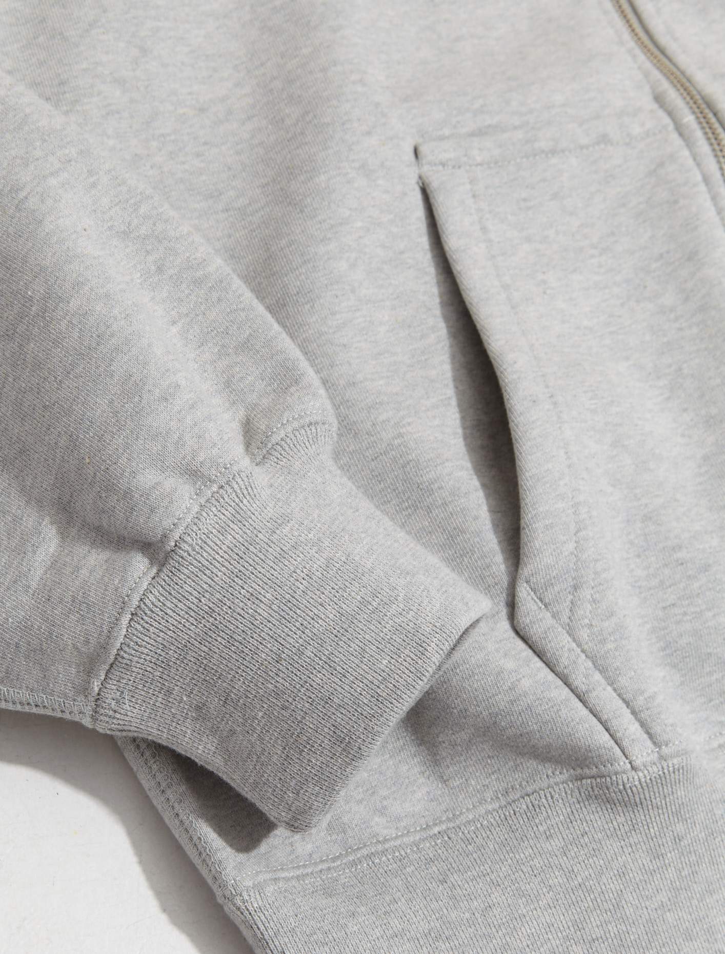 x Stüssy Full-Zip Fleece Hoodie in Grey Feather