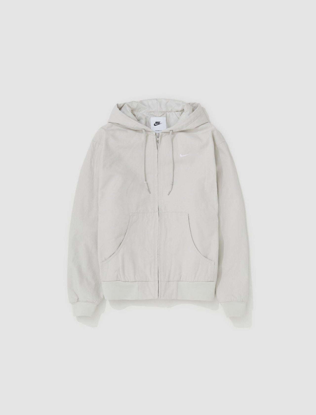 Padded Hooded Jacket in Light Bone