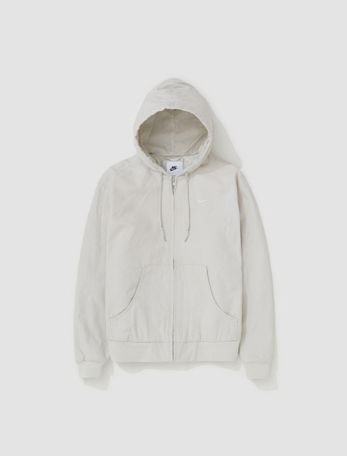 Padded Hooded Jacket in Light Bone