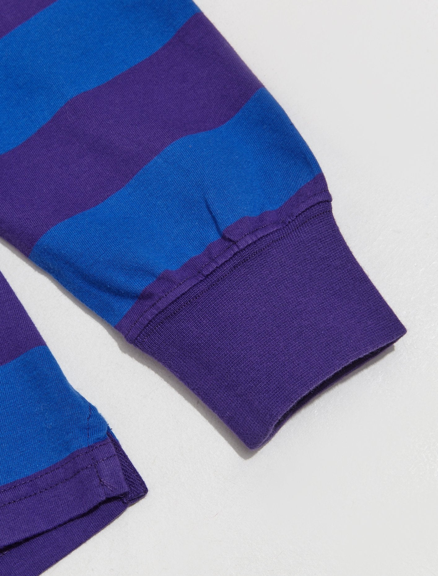 Jersey Long Sleeve Polo in Purple & Royal