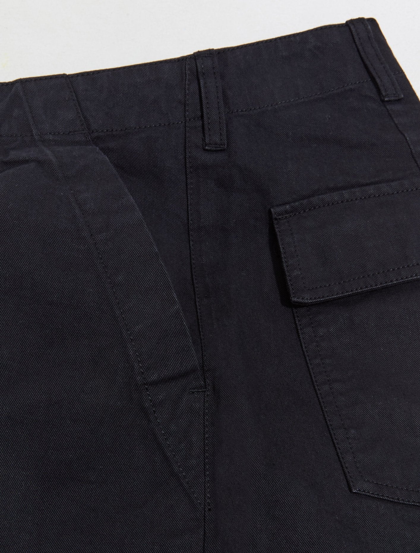 Pleated Fatigue Pants in Black