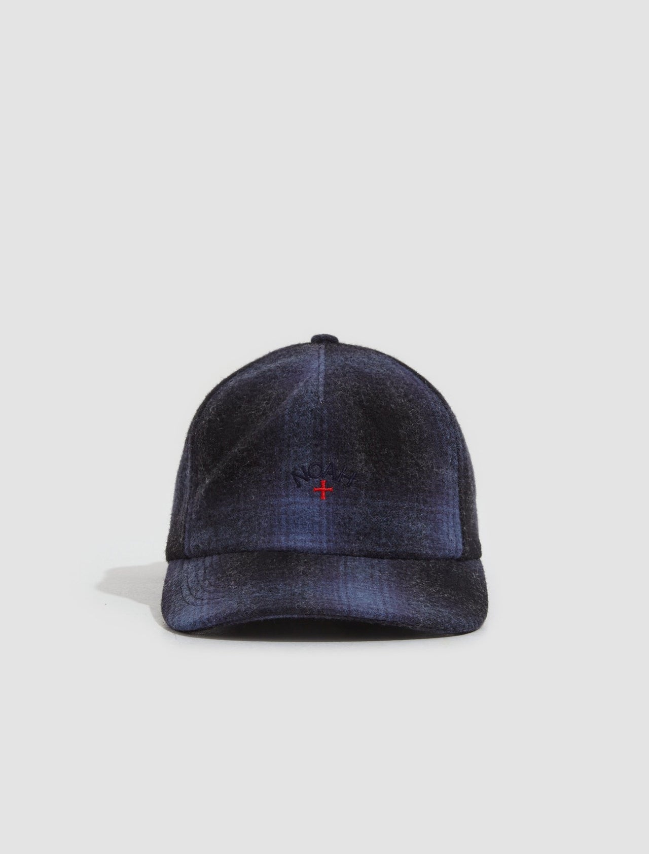 Shadow Plaid 5-Panel Cap in Blue