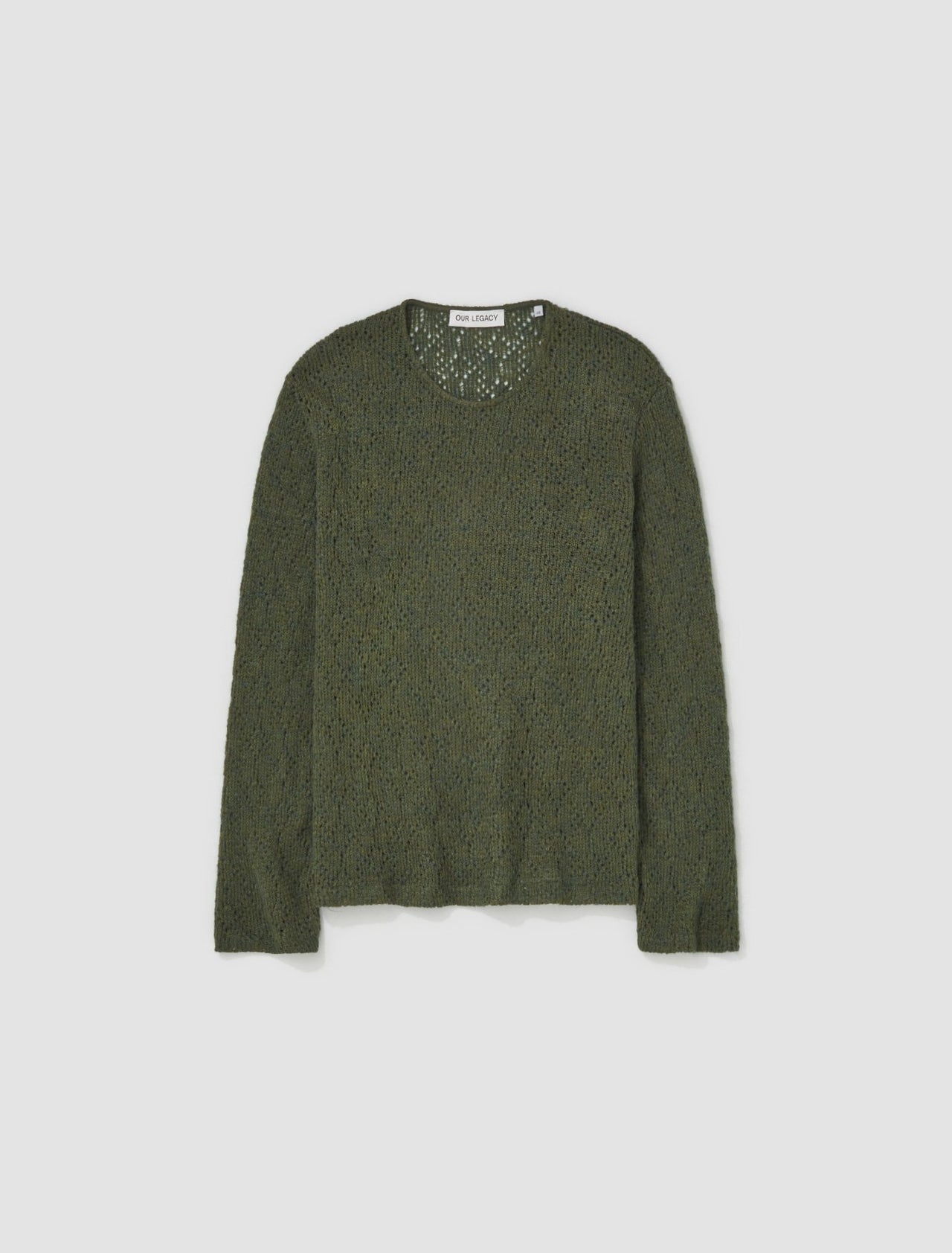 Double Lock U Neck Jersey in Moor Green