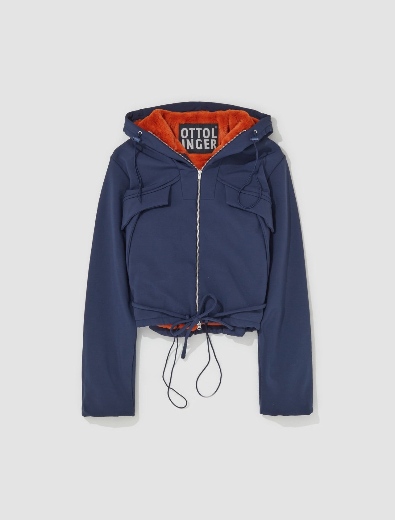 Softshell Drawstring Jacket in Navy