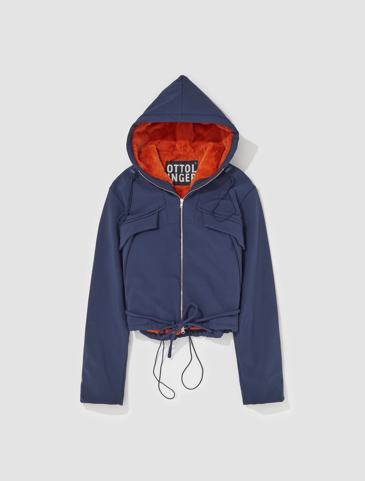 Softshell Drawstring Jacket in Navy