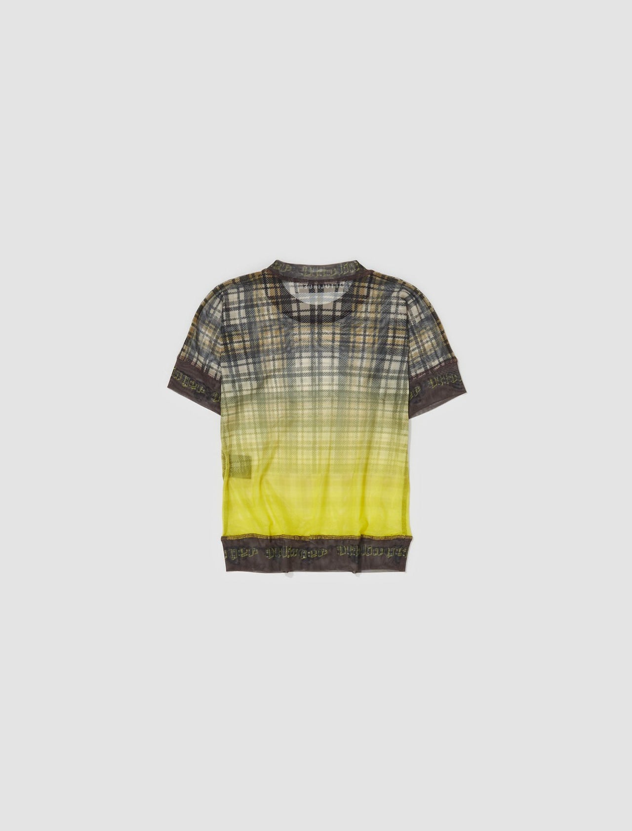 Mesh T-Shirt in Yellow Plaid