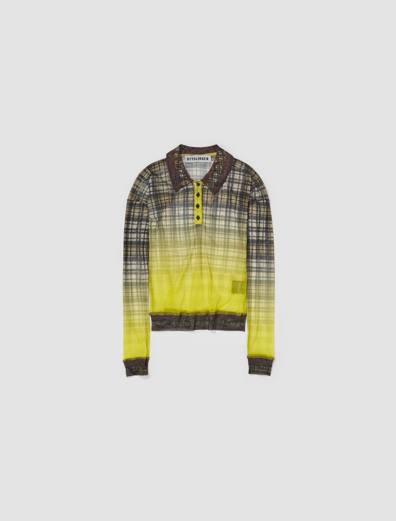 Mesh Polo in Yellow Plaid