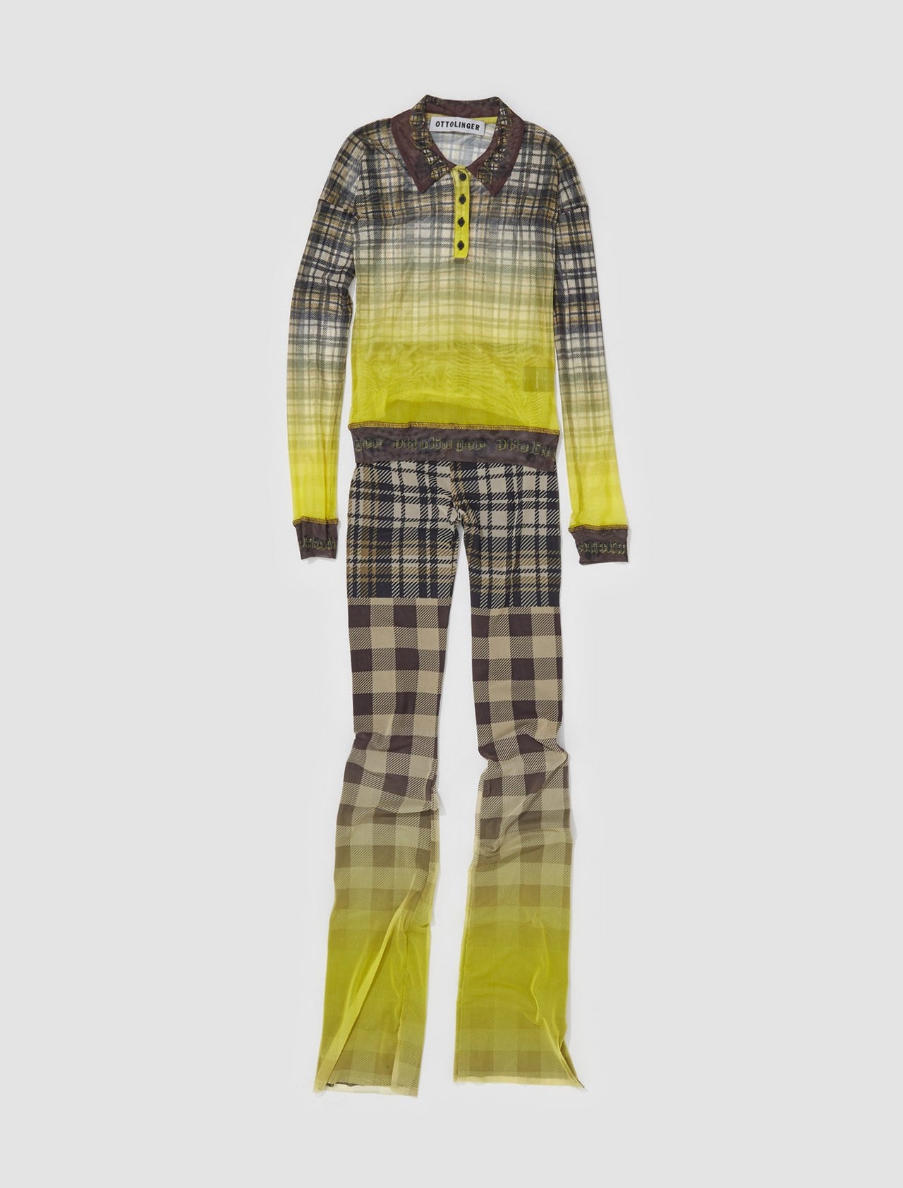 Mesh Polo in Yellow Plaid